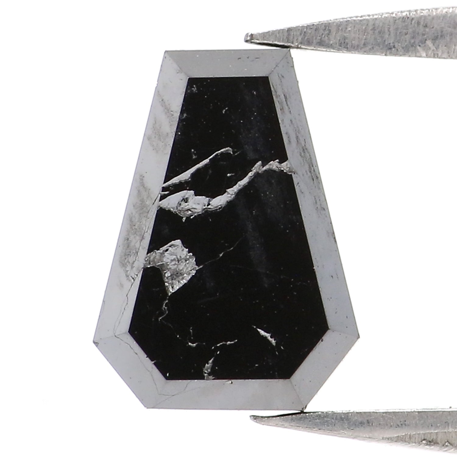 1.30 CT Natural Loose Coffin Shape Diamond Black Color Coffin Cut Diamond 8.20 MM Natural Loose Black Diamond Coffin Rose Cut Diamond LC04