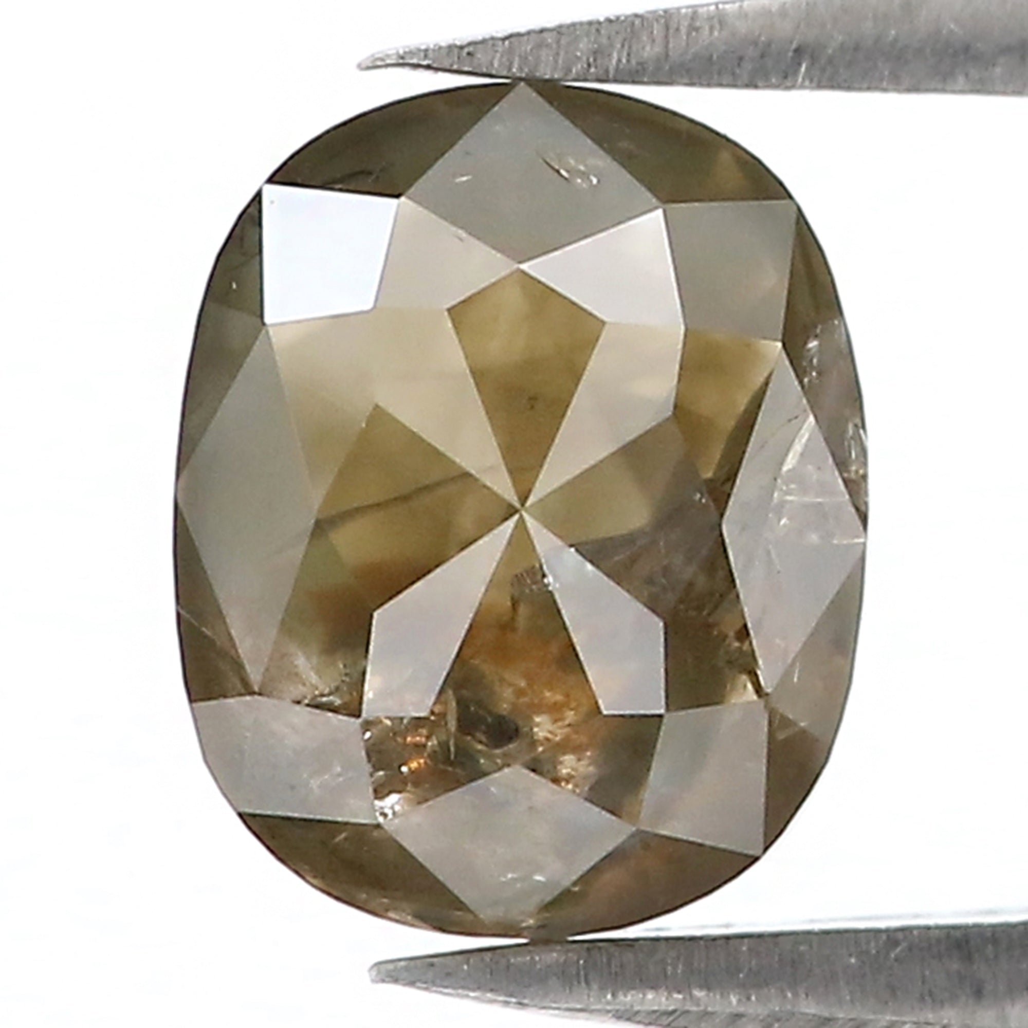 2.77 CT Natural Loose Oval Shape Diamond Green Brown Color Oval Cut Diamond 8.75 MM Natural Green Brown Diamond Oval Rose Cut Diamond QK2155