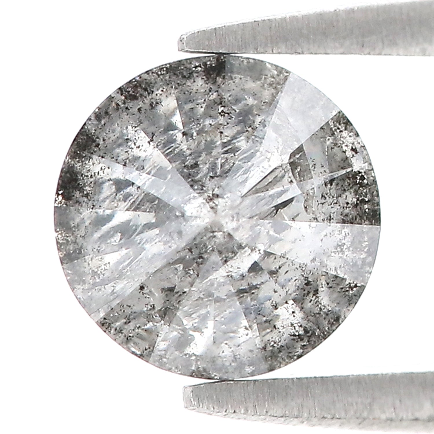 1.44 Ct Natural Loose Round Shape Diamond Salt And Pepper Round Cut Diamond 6.90 MM Natural Loose Diamond Round Brilliant Cut Diamond LQ9352