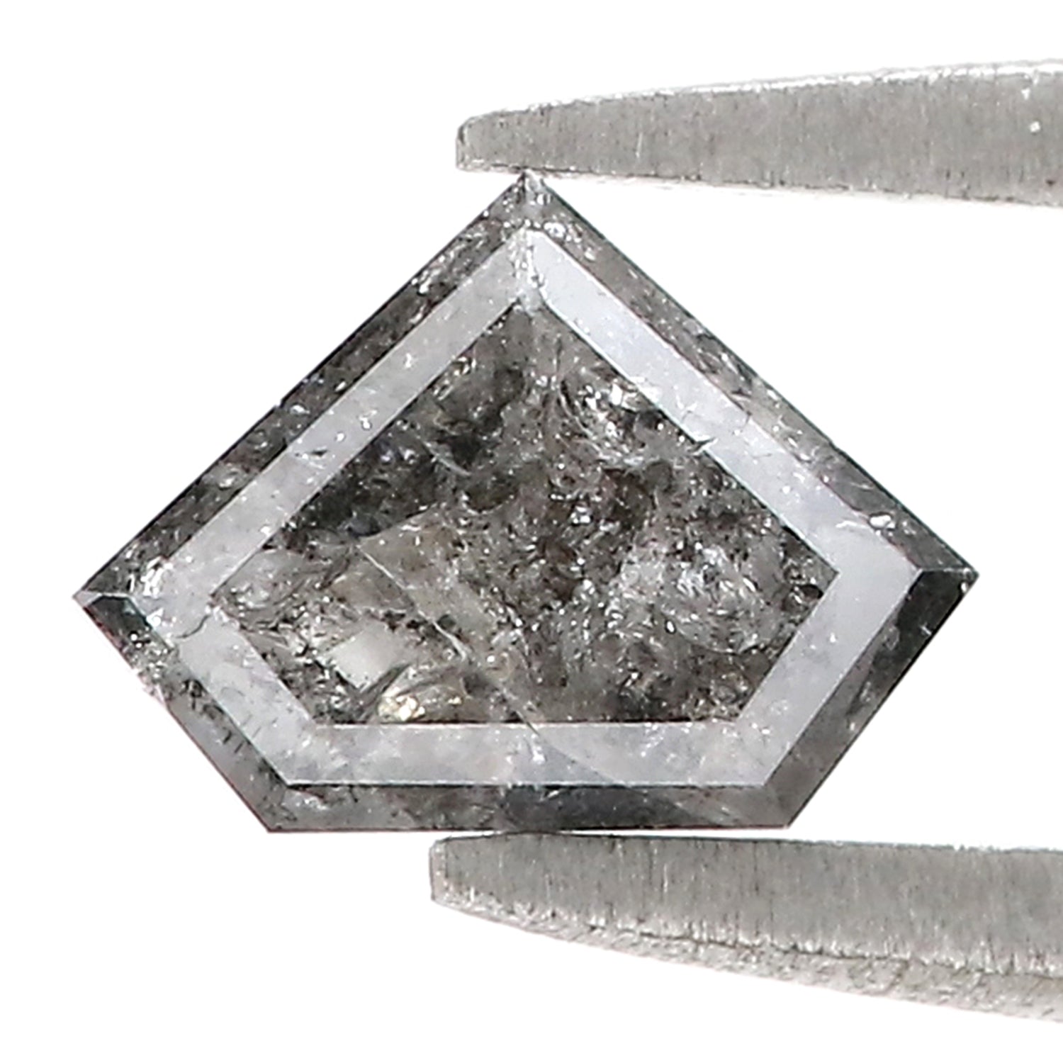 0.78 Ct Natural Loose Shield Shape Diamond Salt And Pepper Shield Diamond 5.40 MM Natural Black Gray Diamond Shield Rose Cut Diamond QK2266