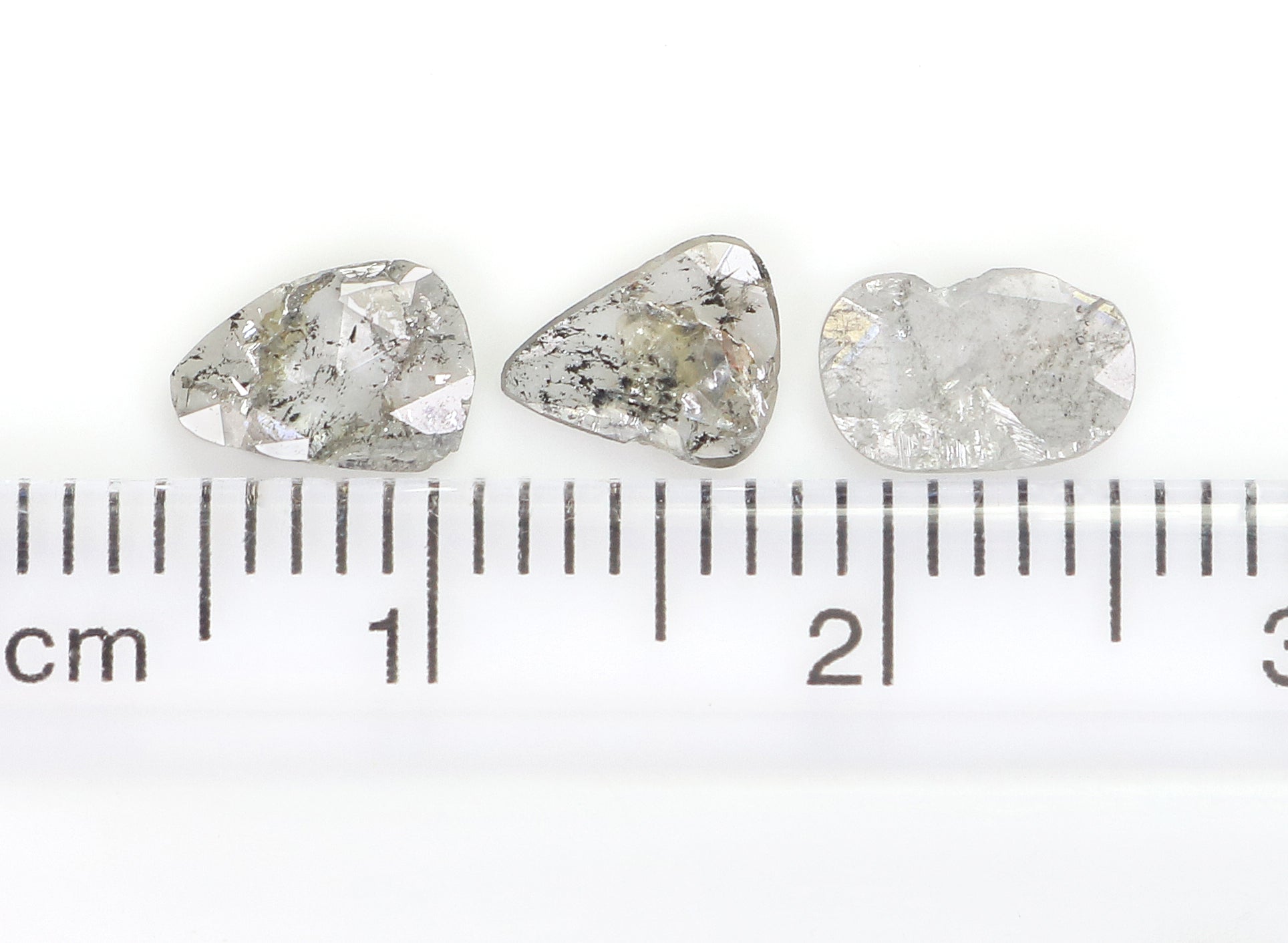 1.08 Ct Natural Loose Slice Shape Diamond Salt And Pepper Slice Cut Diamond 6.25 MM Natural Black Grey Diamond Irregular Cut Diamond LQ1479