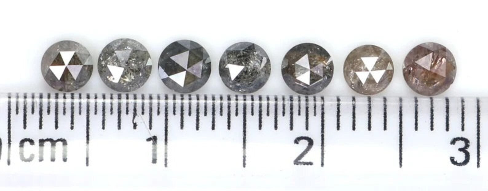 1.16 CT Natural Loose Round Shape Diamond Salt And Pepper Round Shape Diamond 3.35 MM Natural Black Grey Color Round Rose Cut Diamond NQ2066
