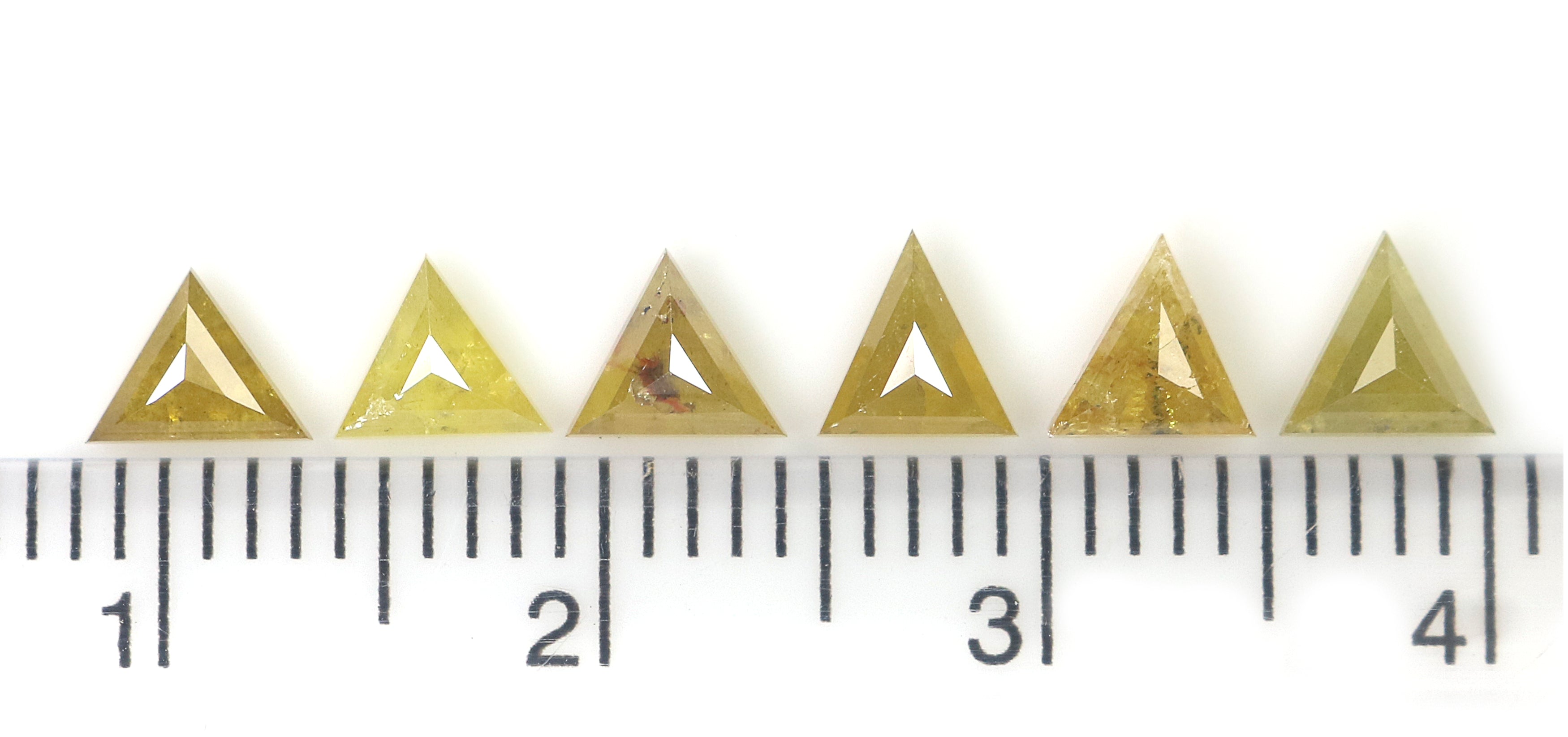 1.54 CT Natural Loose Triangle Shape Diamond Yellow Color Triangle Diamond 4.20 MM Natural Yellow Diamond Triangle Rose Cut Diamond L2050
