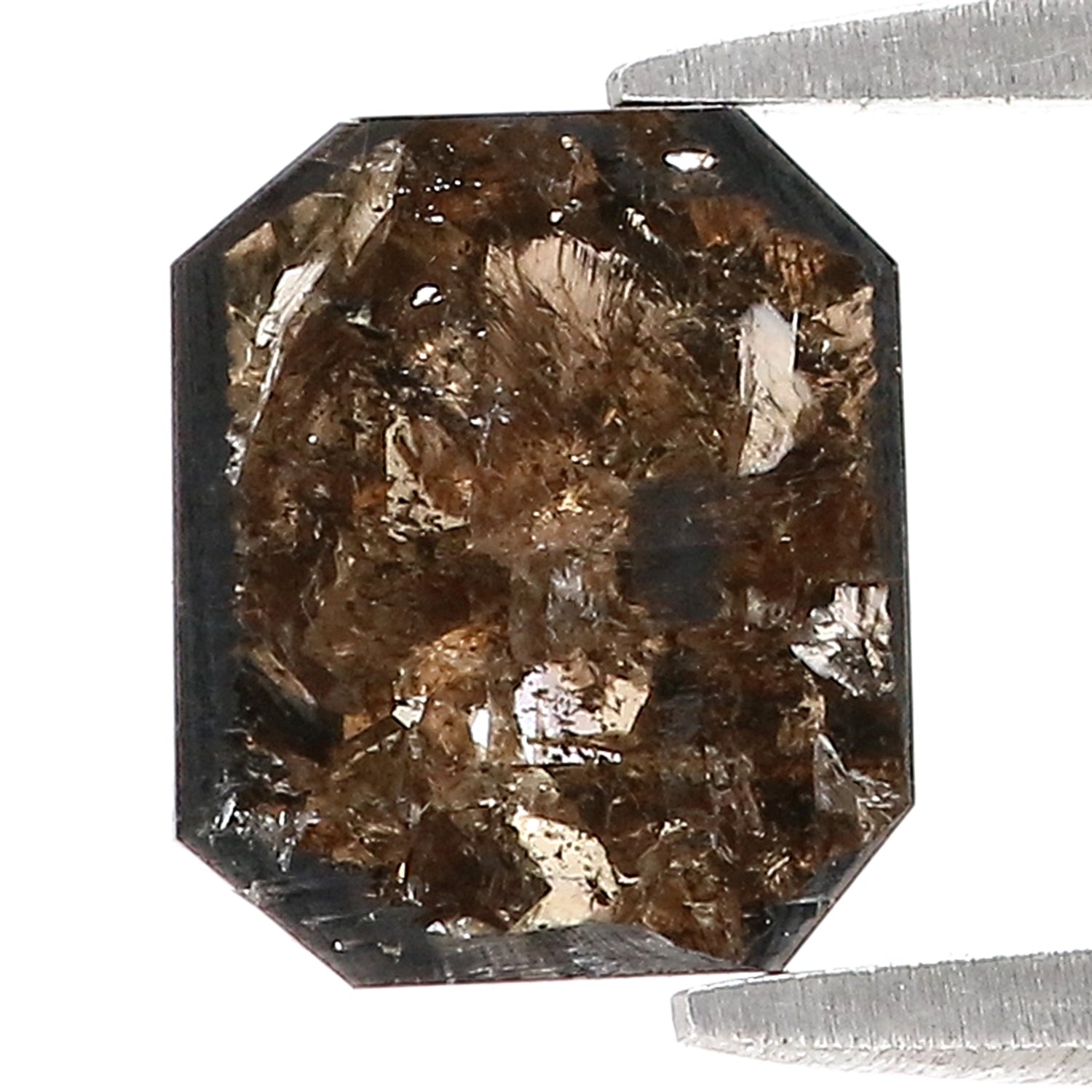 1.78 CT Natural Loose Radiant Shape Diamond Brown Color Radiant Cut Diamond 8.50 MM Natural Brown Diamond Radiant Rose Cut Diamond LQ7523