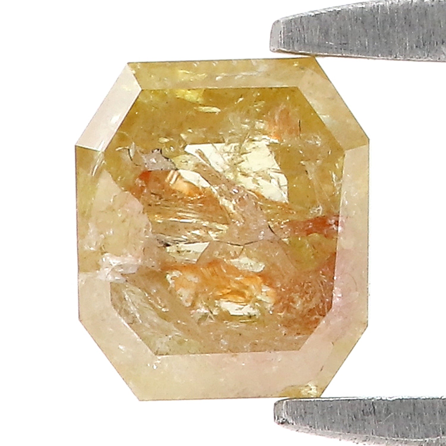 0.65 CT Natural Loose Emerald Shape Diamond Yellow Color Emerald Cut Diamond 5.20 MM Natural Yellow Color Emerald Rose Cut Diamond LQ9236