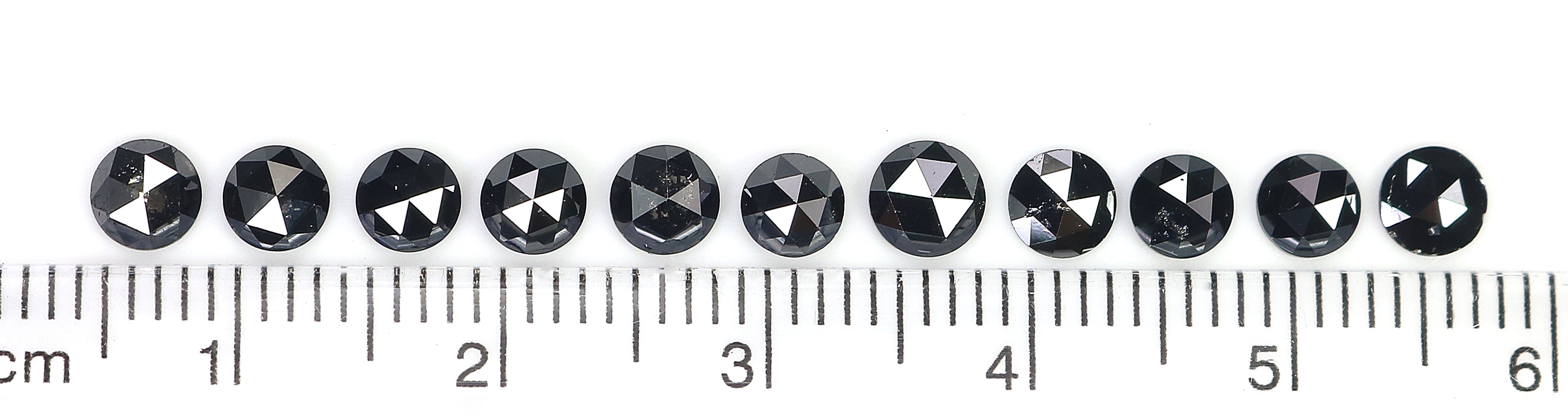 2.95 CT Natural Loose Round Rose Cut Diamond Black Color Round Shape Diamond 3.95 MM Natural Loose Black Color Round Rose Cut Diamond LQ1753