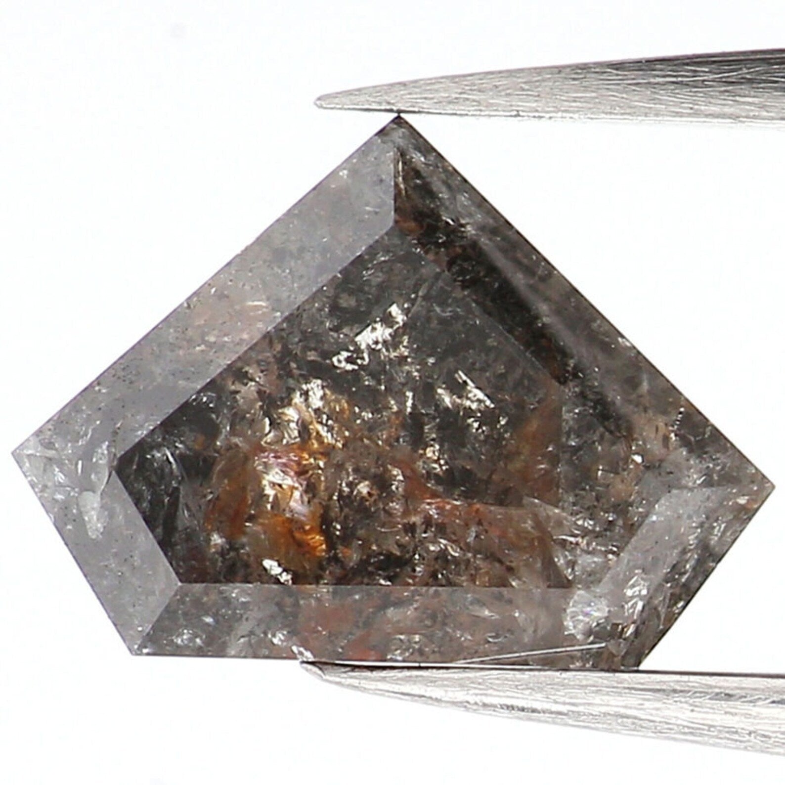 0.82 CT Natural Loose Shield Shape Diamond Salt And Pepper Shield Cut Diamond 5.50 MM Natural Diamond Shield Rose Cut Diamond QN1259