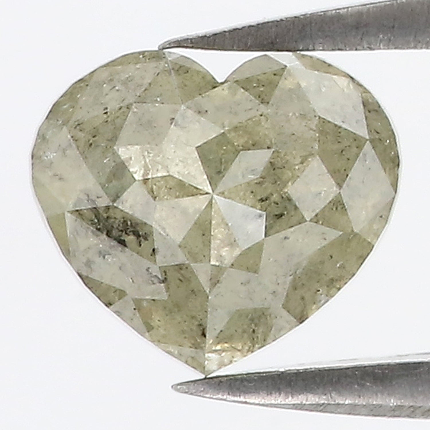 2.07 CT Natural Loose Heart Shape Diamond Grey Color Heart Diamond 7.80 MM Natural Loose Grey Color Diamond Heart Rose Cut Diamond LQ7538