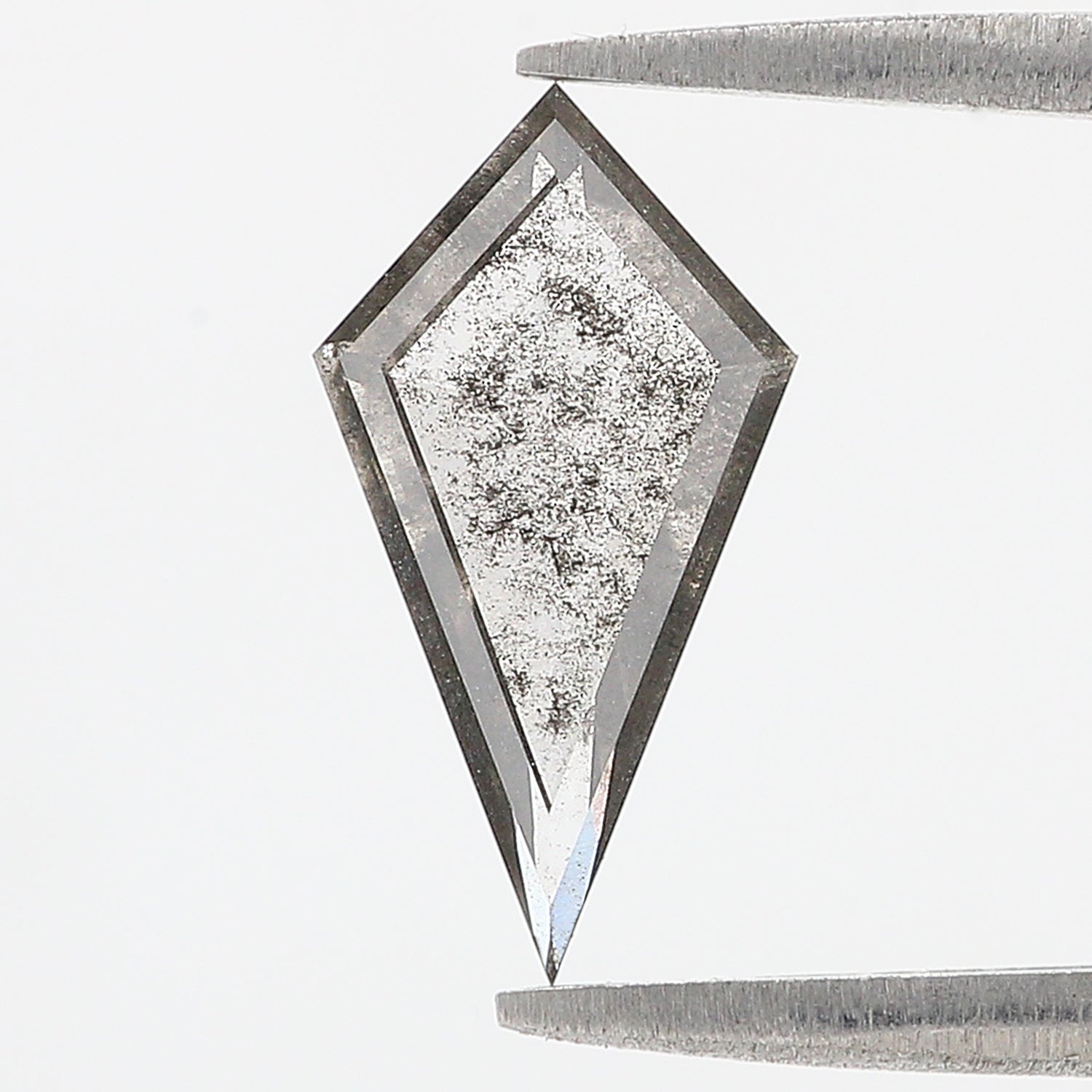 1.34 CT Kite Rose Cut Salt And Pepper Lab Grown 13.70 MM Loose Diamond CVD Fancy Black Grey Color Lab Created Antique Cut Diamonds N2642