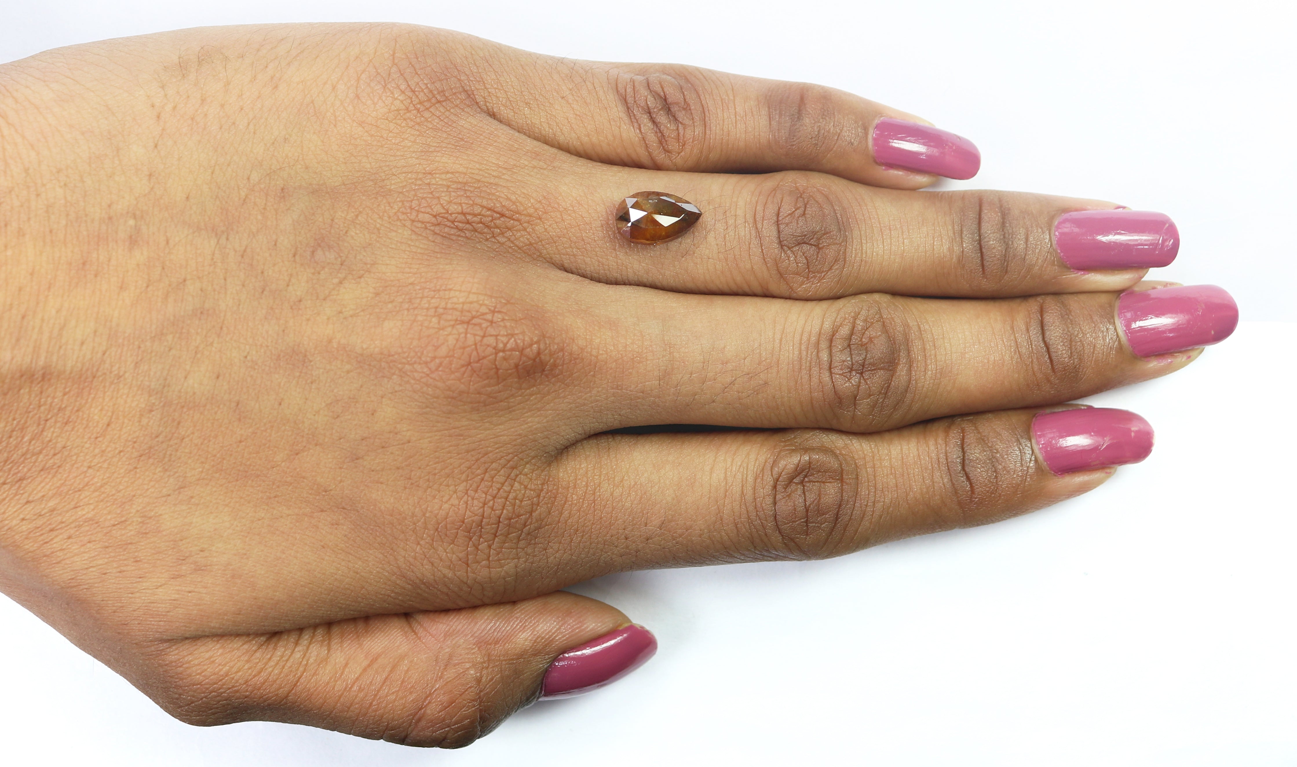 Natural Pear Brown Diamond 2.52 CT Loose Rose Cut Brown Stone 10.45 MM Rustic Diamond Pear Diamond For Custom Engagement Ring L3648