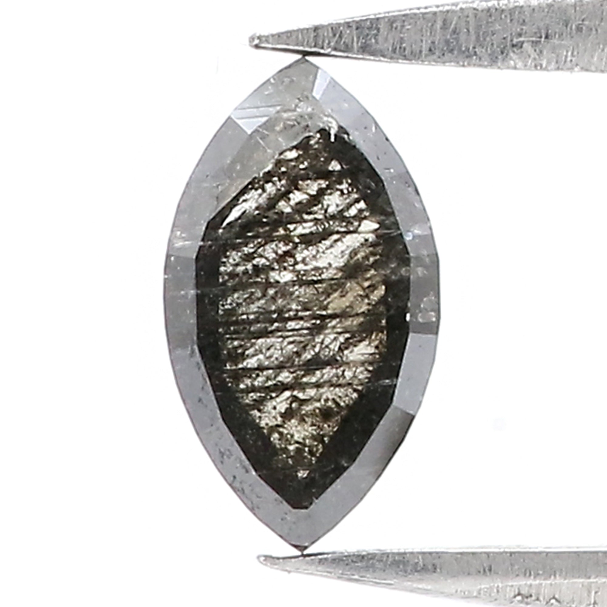 0.55 CT Natural Loose Marquise Shape Diamond Salt And Pepper Marquise Rose Cut Diamond 7.45 MM Black Grey Color Marquise Cut Diamond QL3120