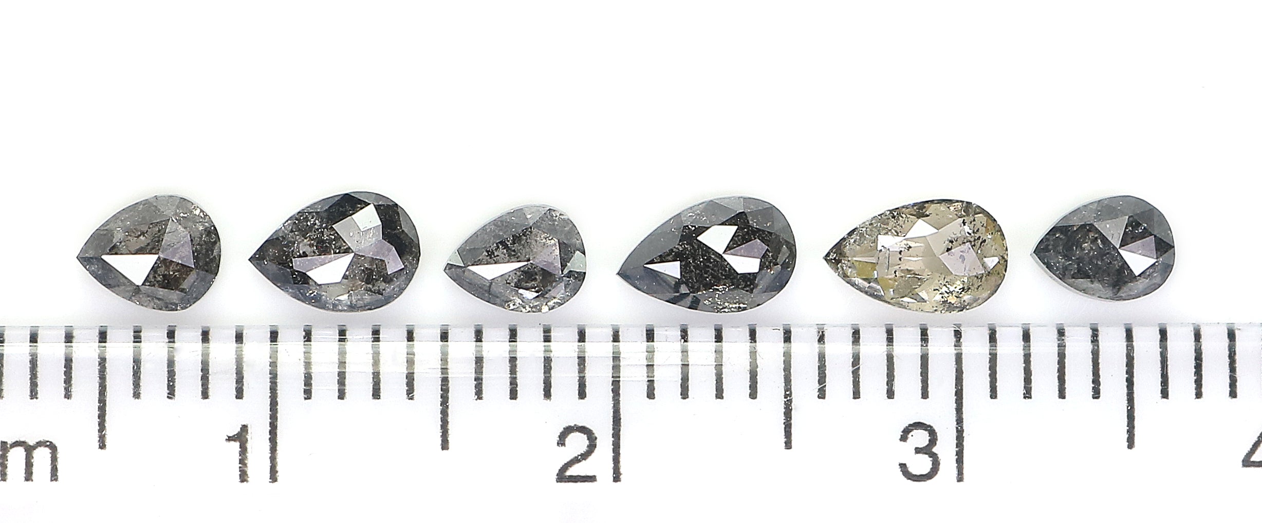 1.66 CT Natural Loose Pear Shape Diamond Salt And Pepper Pear Cut Diamond 4.20 MM Natural Loose Black Grey Color Pear Rose Cut Diamond LQ790