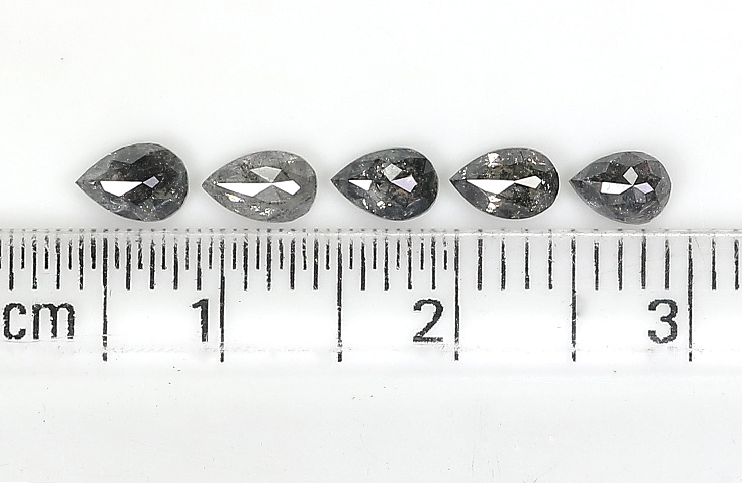 1.22 CT Natural Loose Pear Shape Diamond Salt And Pepper Pear Cut Diamond 4.70 MM Natural Loose Black Grey Color Pear Rose Cut Diamond QL752