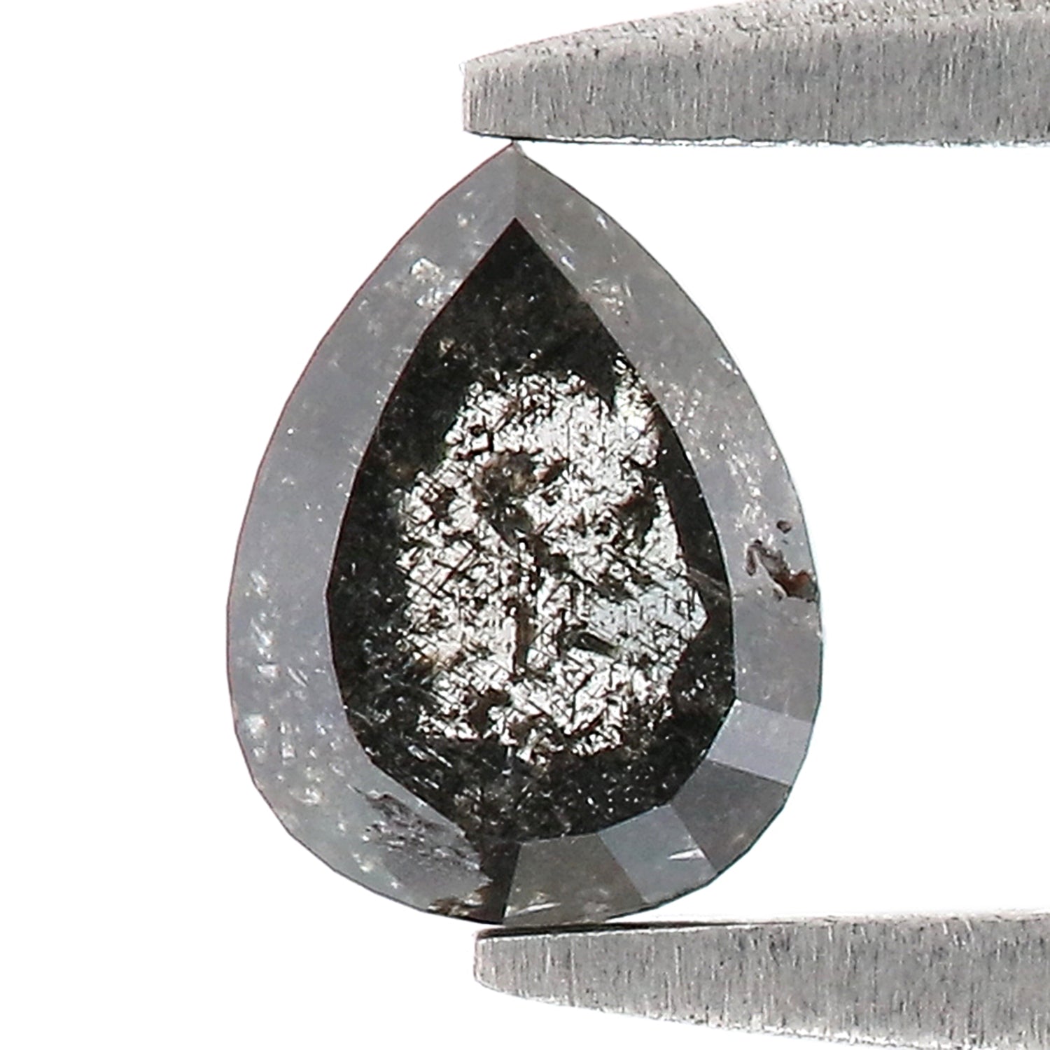 0.52 Ct Natural Loose Pear Shape Diamond Salt And Pepper Pear Cut Diamond 5.55 MM Natural Black Grey Diamond Pear Rose Cut Diamond LQ9020