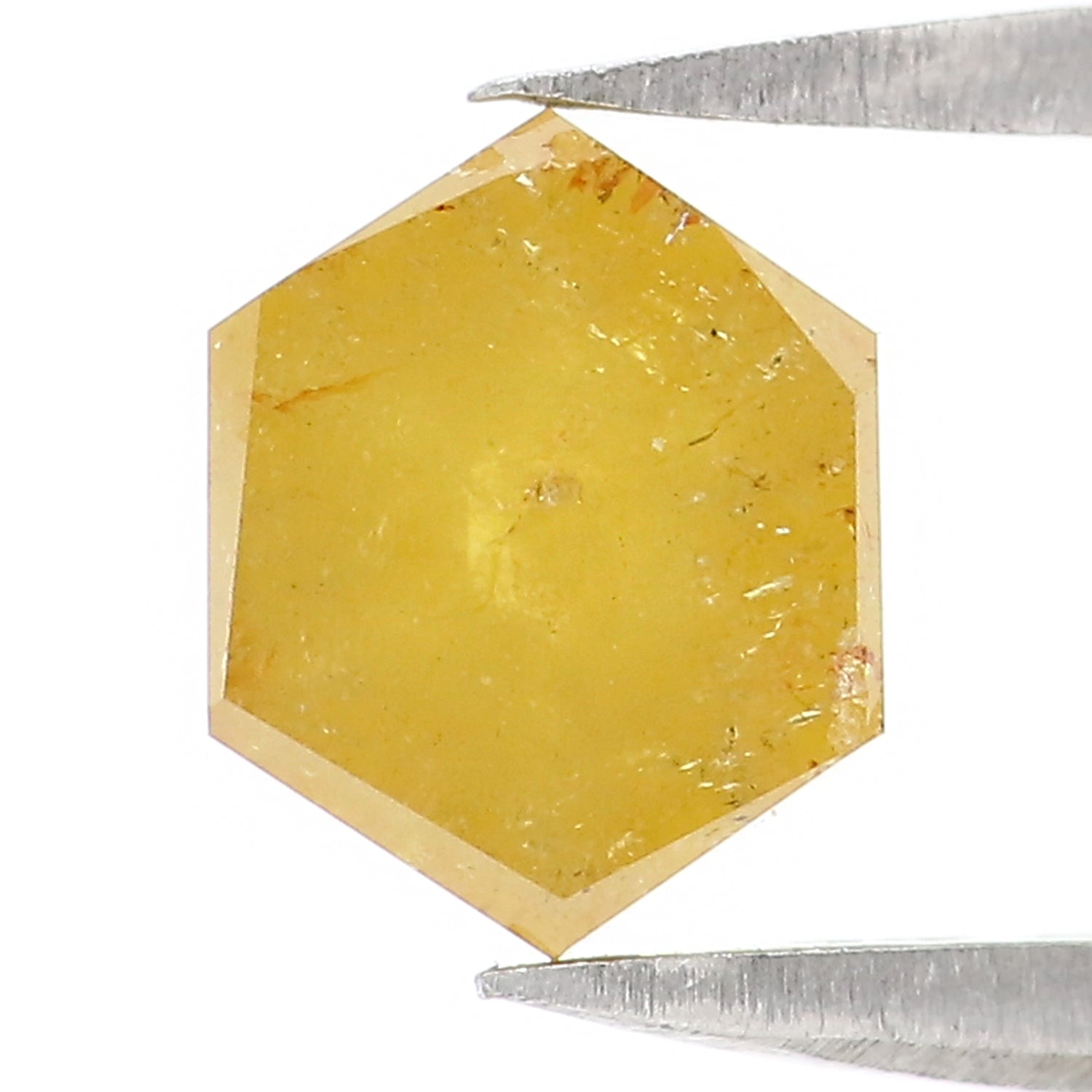 0.89 CT Natural Loose Hexagon Shape Diamond Yellow Color Hexagon Cut Diamond 5.80 MM Natural Yellow Color Hexagon Rose Cut Diamond KQ1279