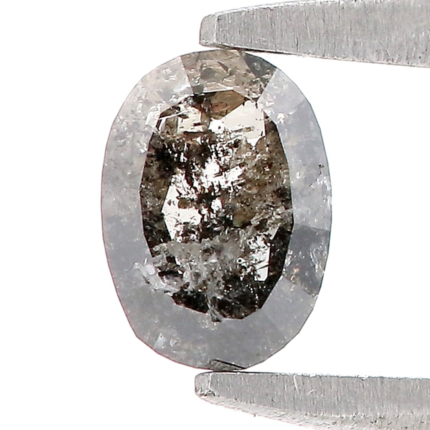 0.34 CT Natural Loose Oval Shape Diamond Salt And Pepper Oval Cut Diamond 5.10 MM Natural Loose Black Grey Color Oval Rose Cut Diamond LQ380
