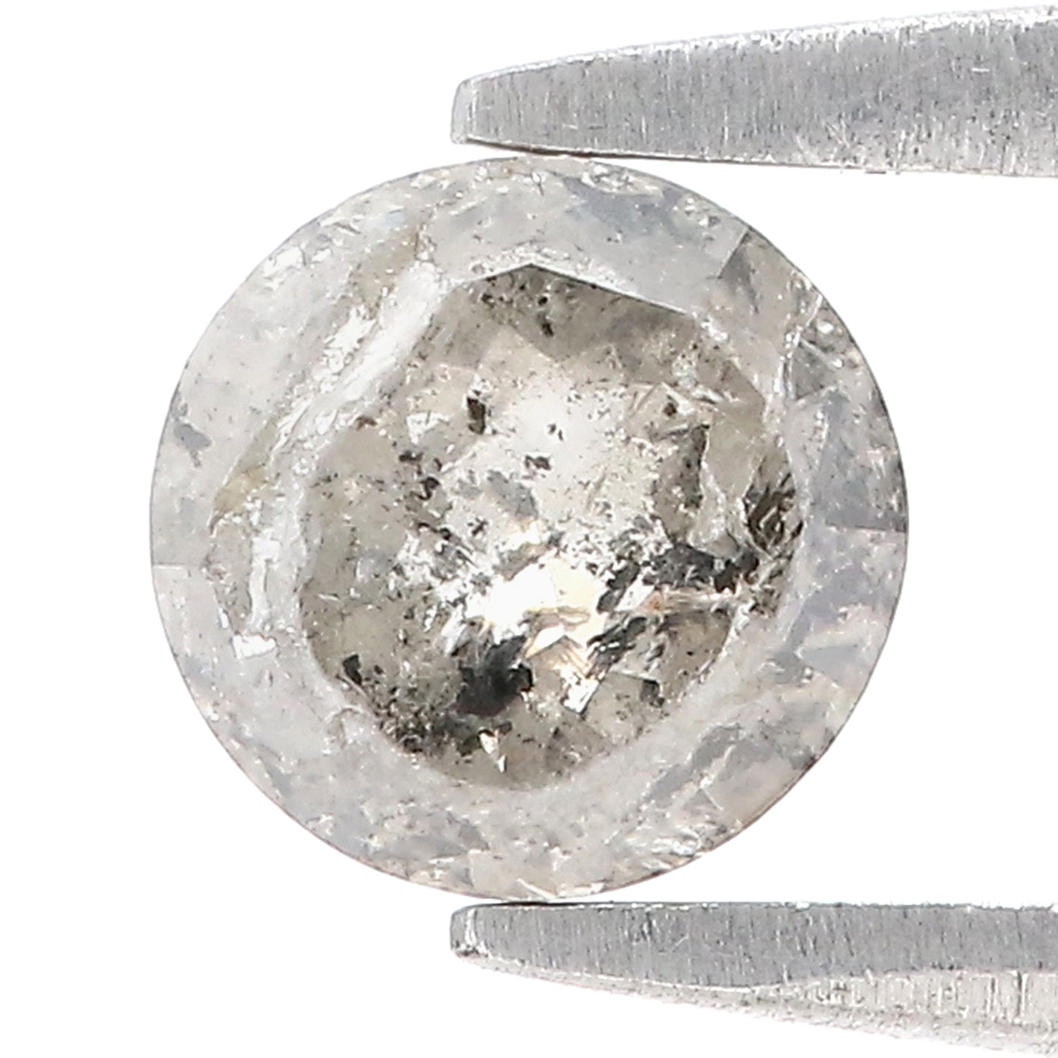 0.96 CT Natural Loose Round Rose Cut Diamond Salt And Pepper Round Diamond 5.70 MM Natural Loose Black Grey Color Rose Cut Diamond LQ9361