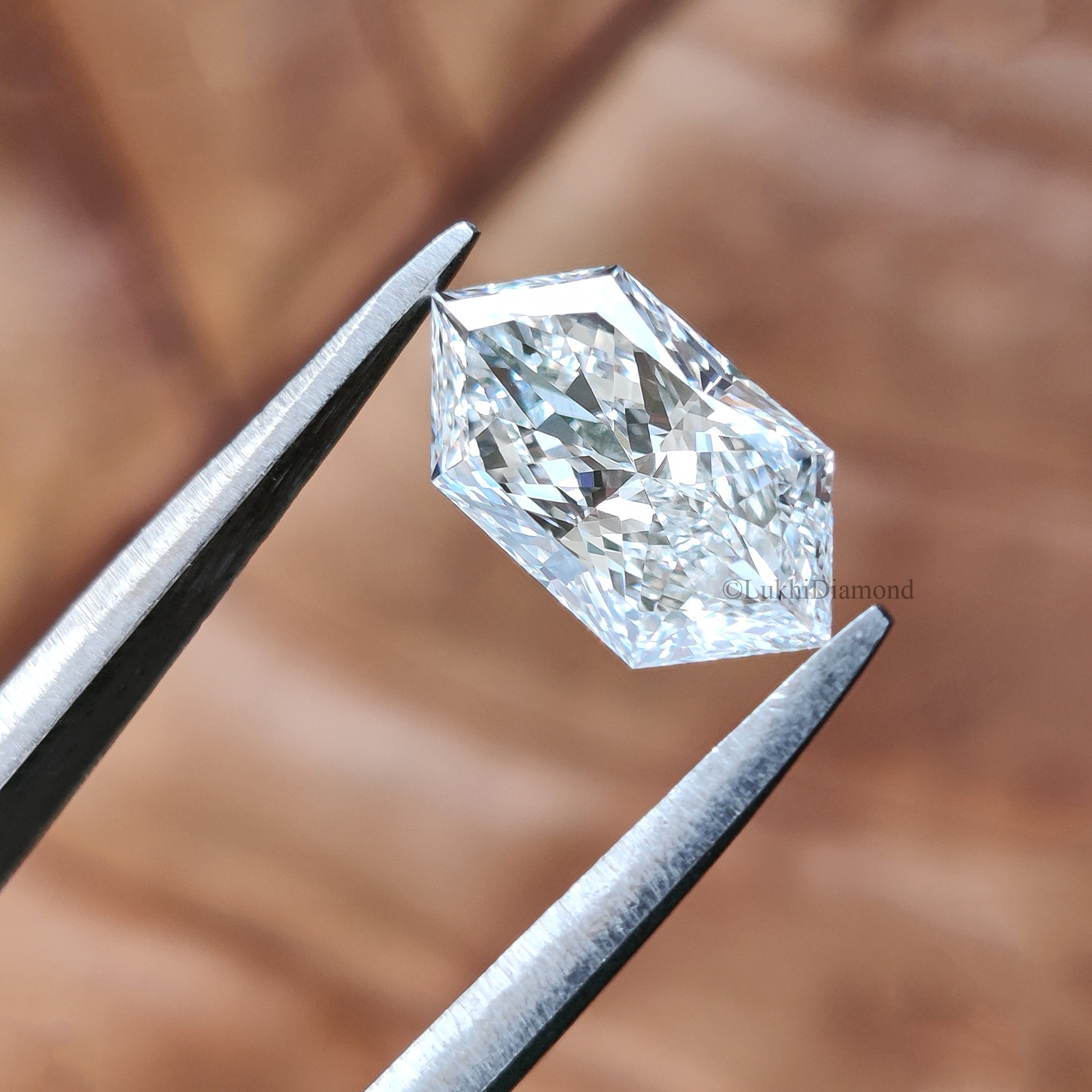 Lab Grown Hexagonal Cut Diamond, Modified Brilliant Cut Loose CVD Diamond, White Colorless Stone for Antique Style Engagement Ring Q204