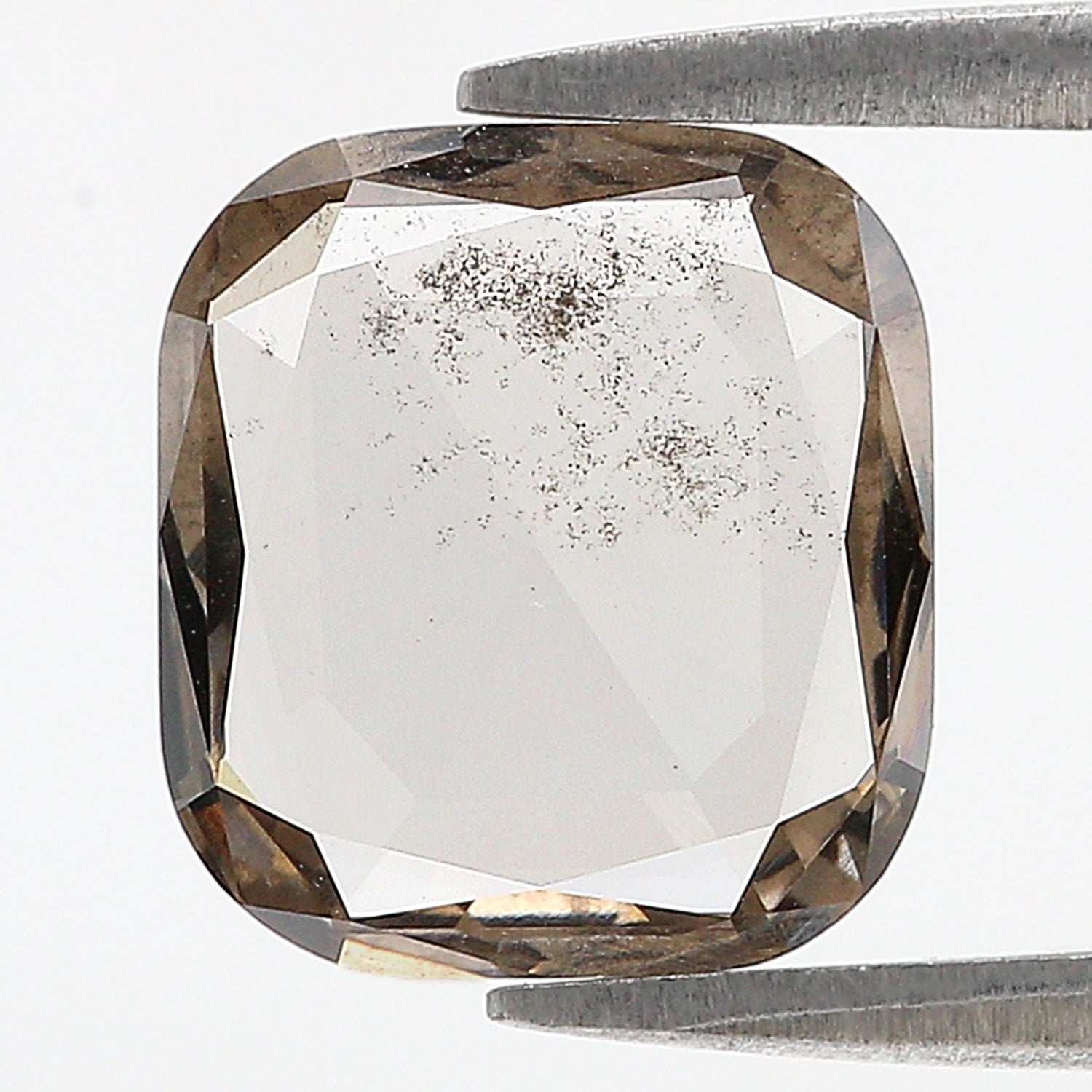 1.86 CT Cushion Rose Cut Salt And Pepper Lab Grown 10.45 MM Loose Diamond CVD Fancy Black Grey Color Lab Created Antique Cut Diamonds L3524