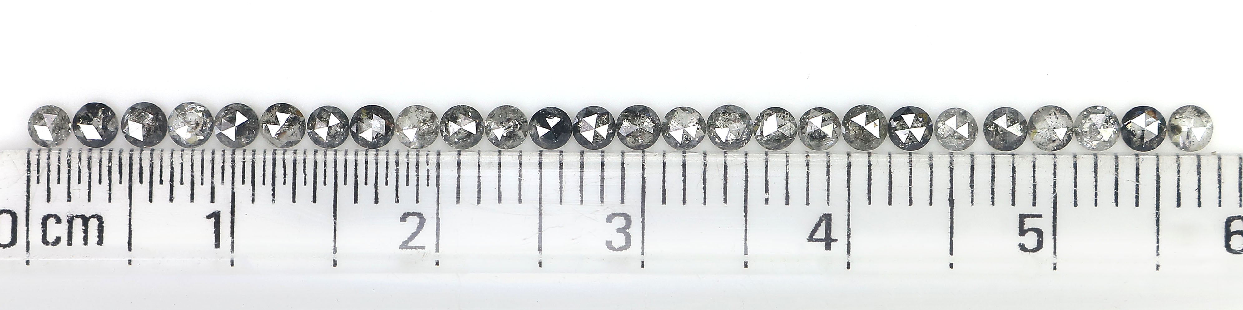 1.19 Ct Natural Loose Round Rose Cut Diamond Salt And Pepper Round Diamond 2.10 MM Natural Black Grey Color Round Rose Cut Diamond KQ2429