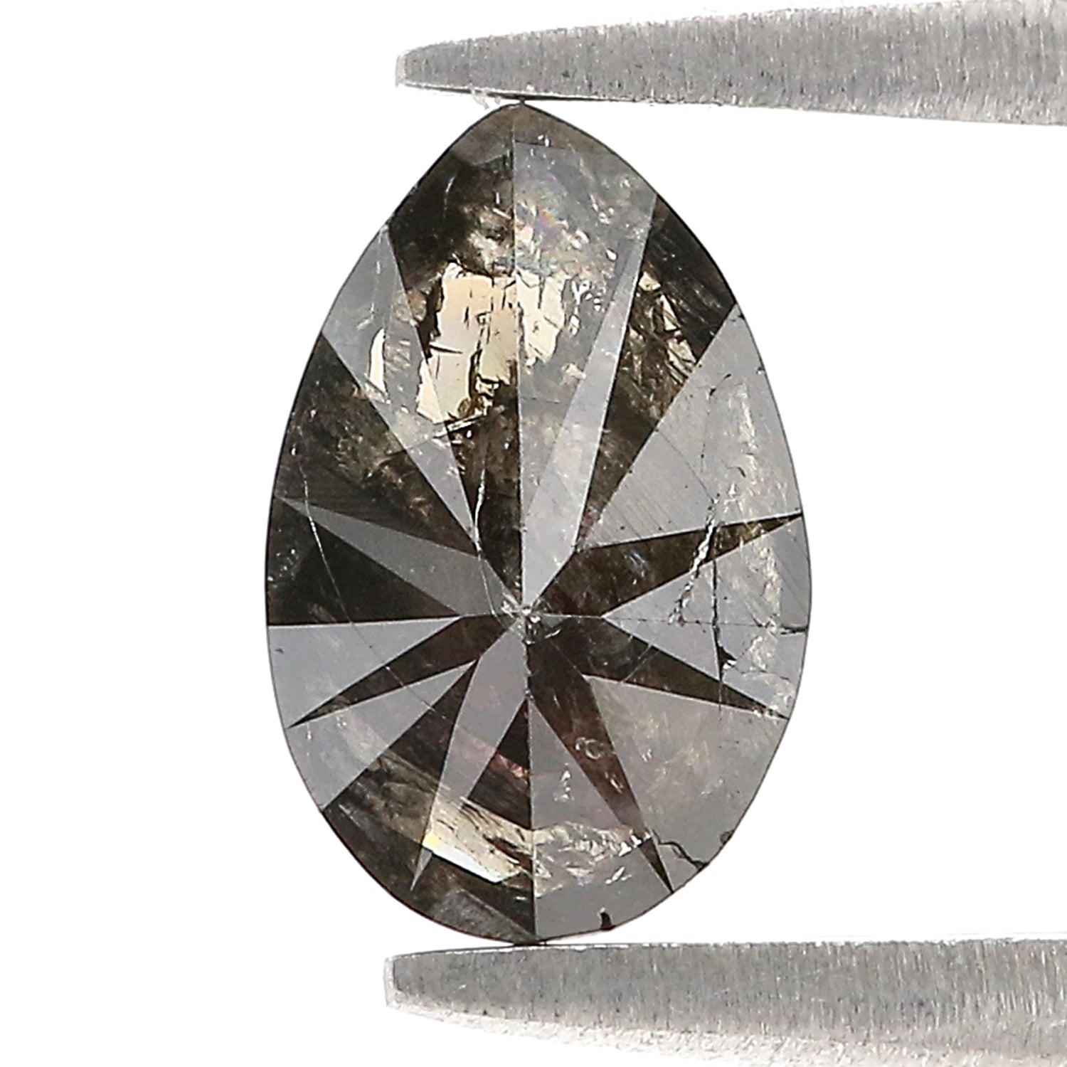0.92 CT Natural Loose Pear Cut Diamond Salt And Pepper Pear Diamond 8.30 MM Natural Black Grey Color Pear Brilliant Cut Diamond N2670