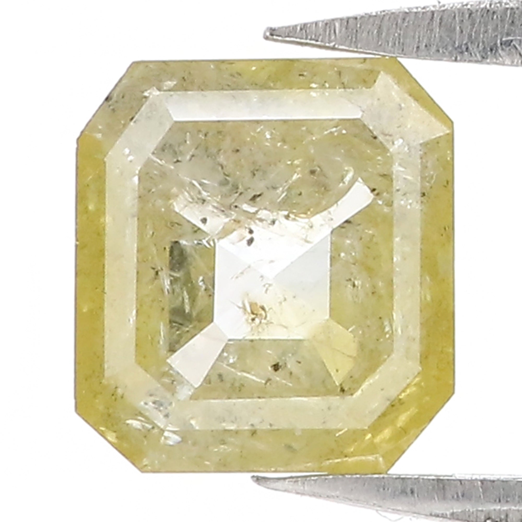 1.70 CT Natural Loose Emerald Cut Diamond Yellow Emerald Shape Diamond 6.87 MM Natural Loose Yellow Color Emerald Rose Cut Diamond QL3097