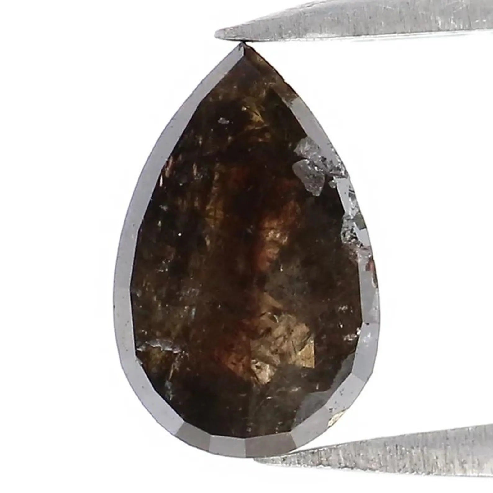 0.76 CT Natural Loose Pear Shape Diamond Brown Color Pear Cut Diamond 7.20 MM Natural Loose Diamond Brown Color Pear Rose Cut Diamond NQ2025