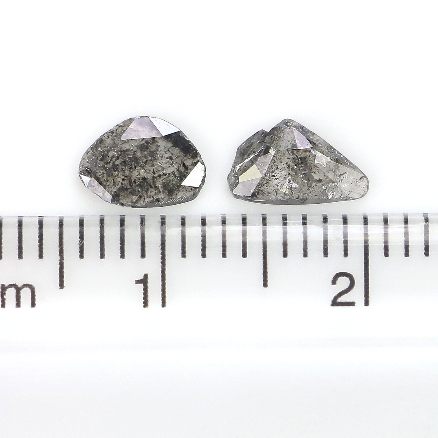 0.70 CT Natural Loose Slice Shape Diamond Salt And Pepper Slice Cut Diamond 7.05 MM Natural Black Grey Color Slice Irregular Diamond LQ3373