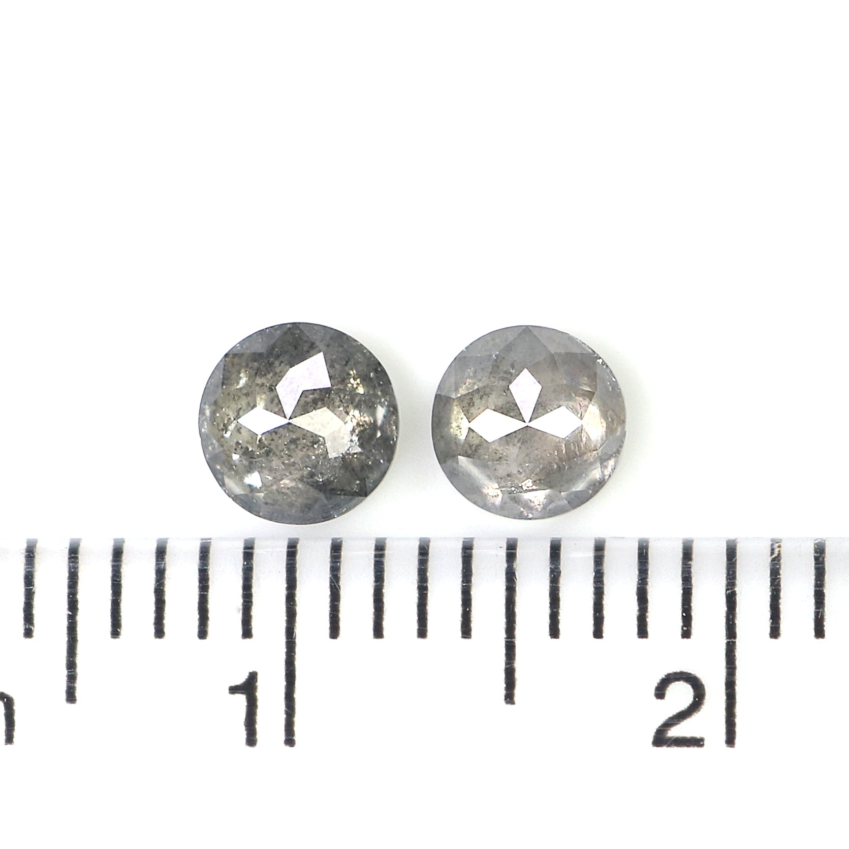 0.85 CT Natural Loose Round Rose Cut Pair Diamond Salt And Pepper Rose Cut Diamond 4.45 MM Natural Black Grey Round Rose Cut Diamond QL6309