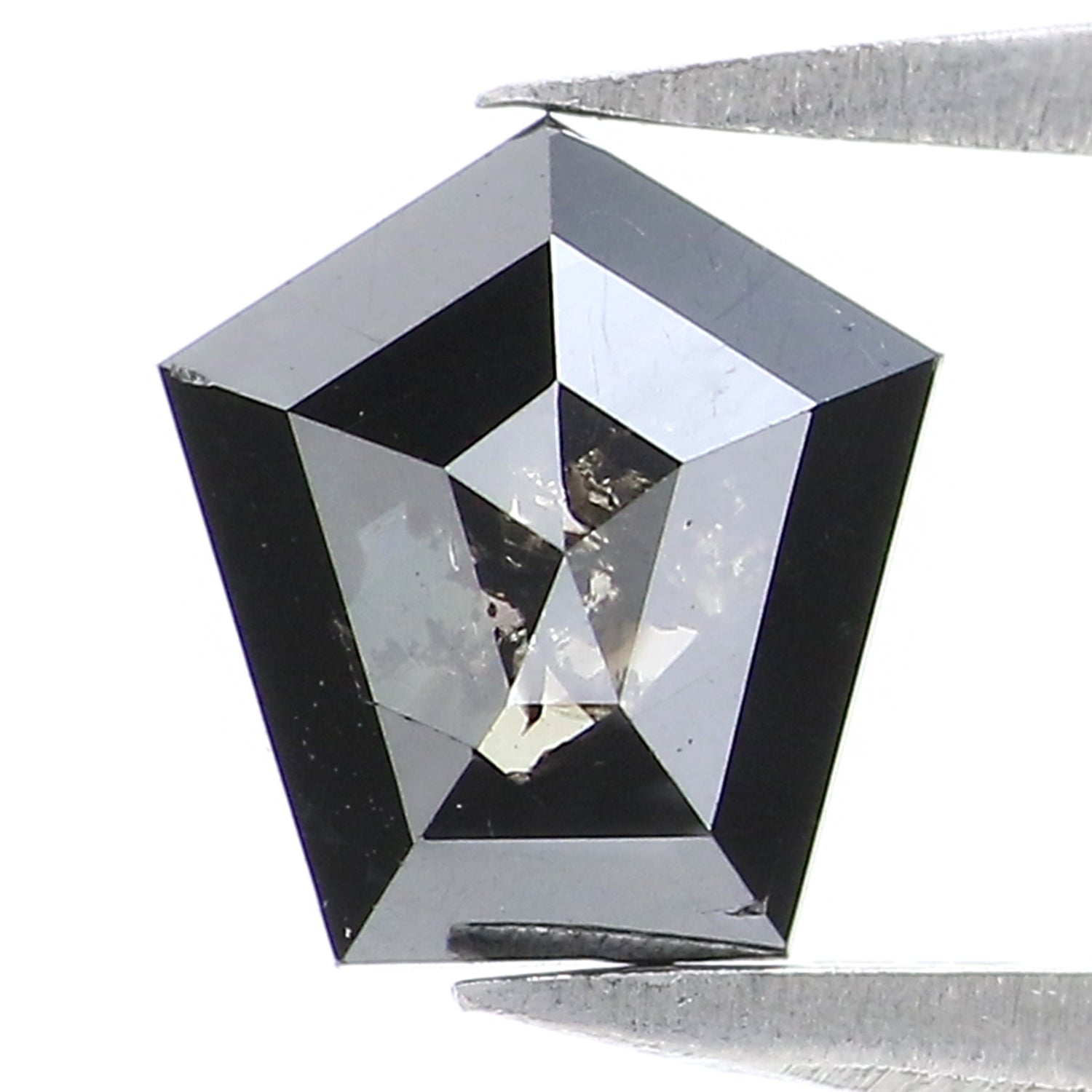 0.79 CT Natural Loose Pentagon Shape Diamond Black Color Pentagon Diamond 6.50 MM Natural Loose Black Color Pentagon Rose Cut Diamond LQ9788