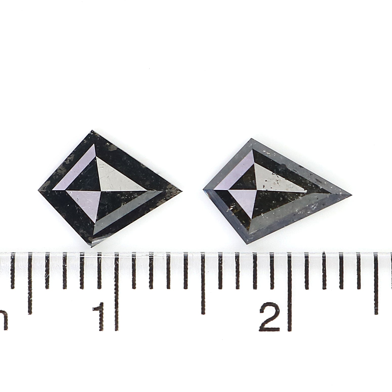 1.30 CT Natural Loose Kite Cut Pair Diamond Black Color Kite Shape Diamond 8.65 MM Natural Loose Black Color Kite Rose Cut Diamond L3407
