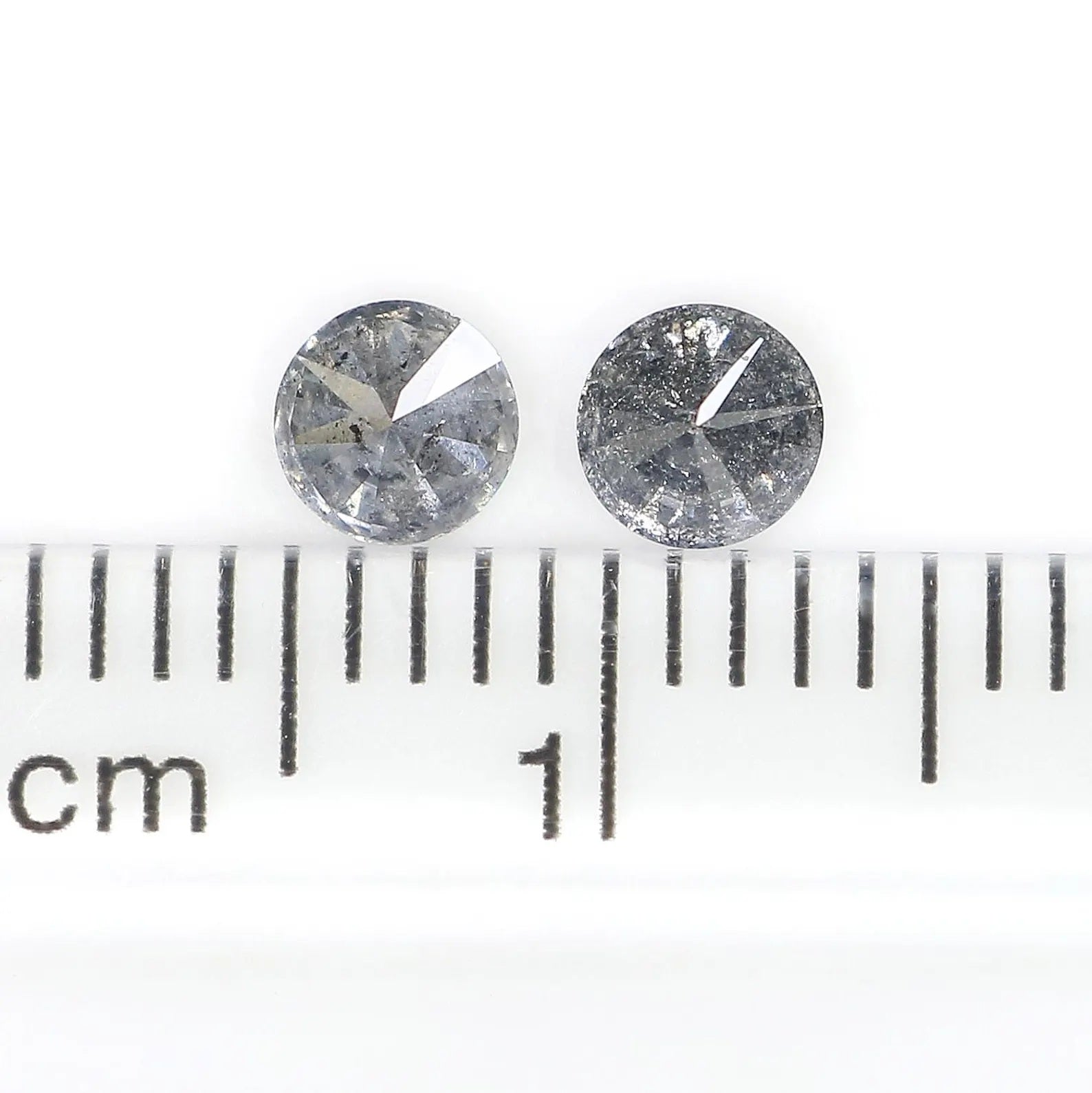 0.50 Ct Natural Loose Round Shape Pair Diamond Salt And Pepper Round Diamond 3.80 MM Black Grey Color Round Brilliant Cut Diamond NQ1491