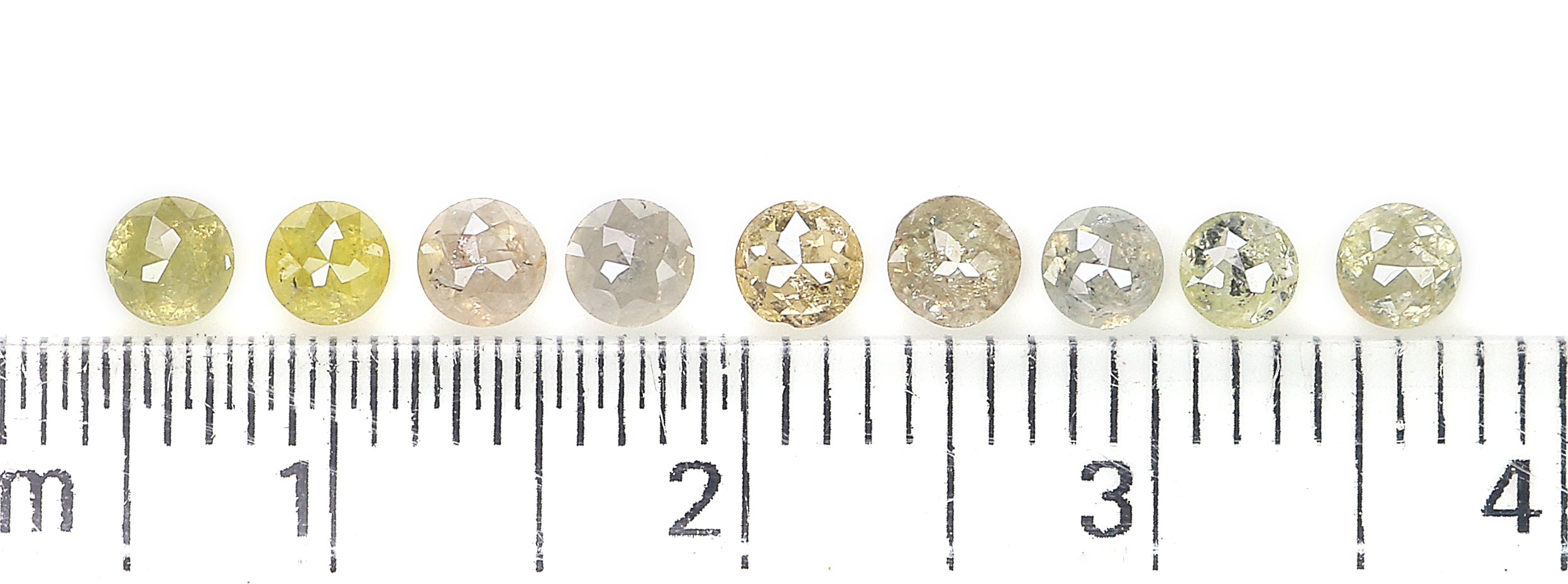 1.38 CT Natural Loose Round Rose Cut Diamond Grey Color Round Shape Diamond 2.90 MM Natural Loose Yellow Color Round Rose Cut Diamond LQ1597