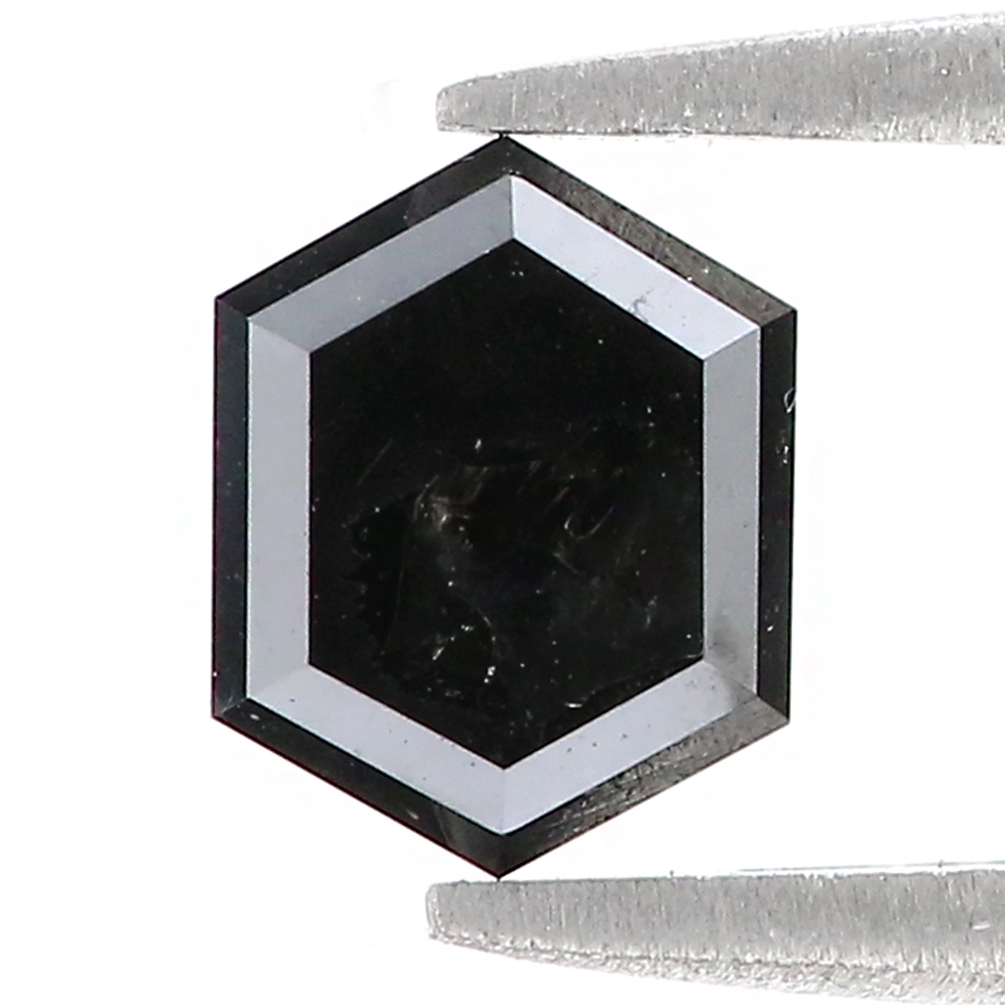 1.35 CT Natural Loose Hexagon Shape Diamond Black Hexagon Rose Cut Diamond 7.20 MM Natural Loose Black Color Hexagon Rose Cut Diamond QL9787