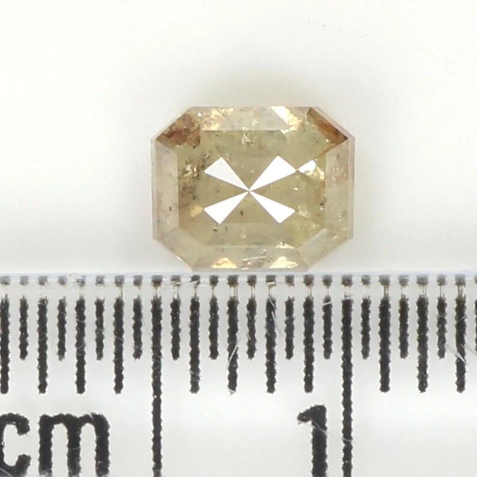 0.71 Ct Natural Loose Emerald Shape Diamond Grey Yellow Color Emerald Diamond 5.40 MM Natural Loose Diamond Emerald Rose Cut Diamond NQ447