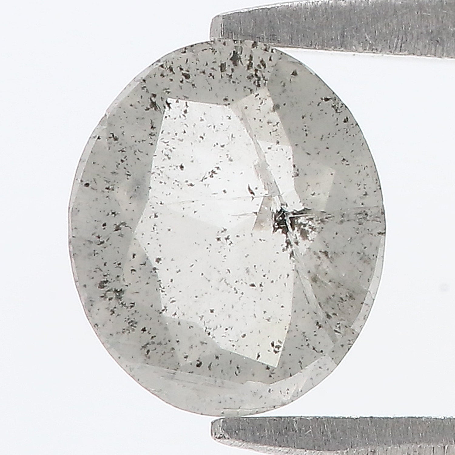 1.03 Ct Natural Loose Oval Shape Diamond Black Grey Color Oval Cut Diamond 7.00 MM Natural Loose Salt and Pepper Oval Shape Diamond QL1098