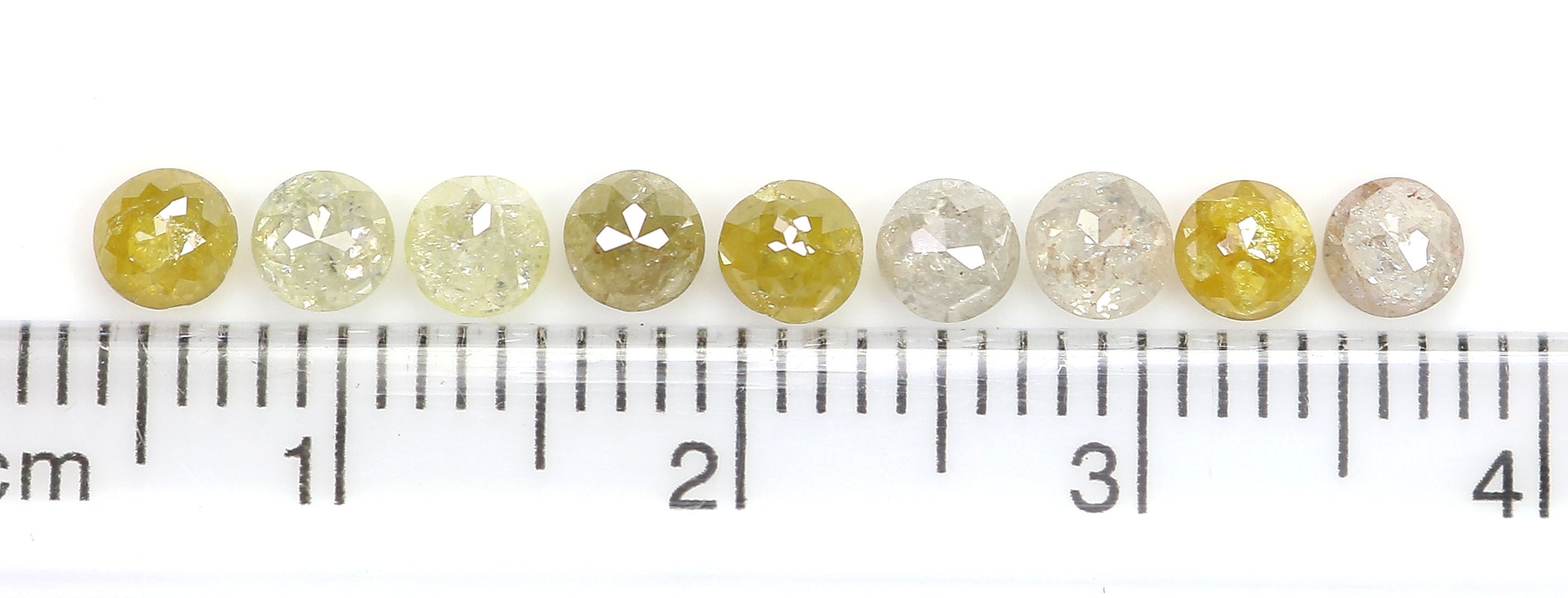 2.25 CT Natural Loose Round Rose Cut Diamond Grey Color Round Shape Diamond 3.50 MM Natural Loose Yellow Color Round Rose Cut Diamond LQ1704