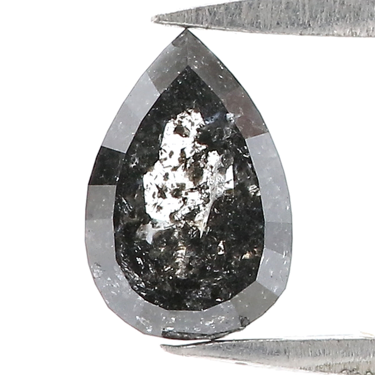 0.61 CT Natural Loose Pear Diamond Salt And Pepper Pear Diamond Natural Loose Diamond 6.70 MM Pear Rose Cut Diamond Pear Cut Diamond QL3026