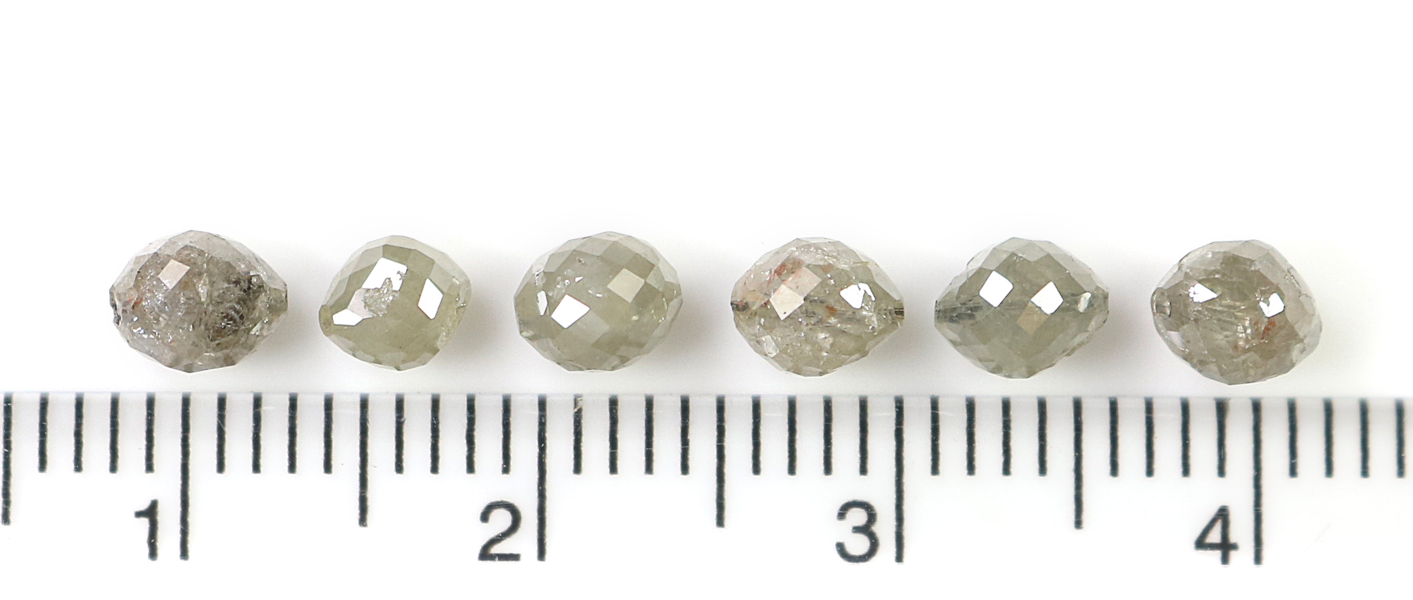 Natural Loose Egg Shape Bead Gray Color Diamond 3.51 CT 4.40 MM Bead Shape Rose Cut Diamond N1786