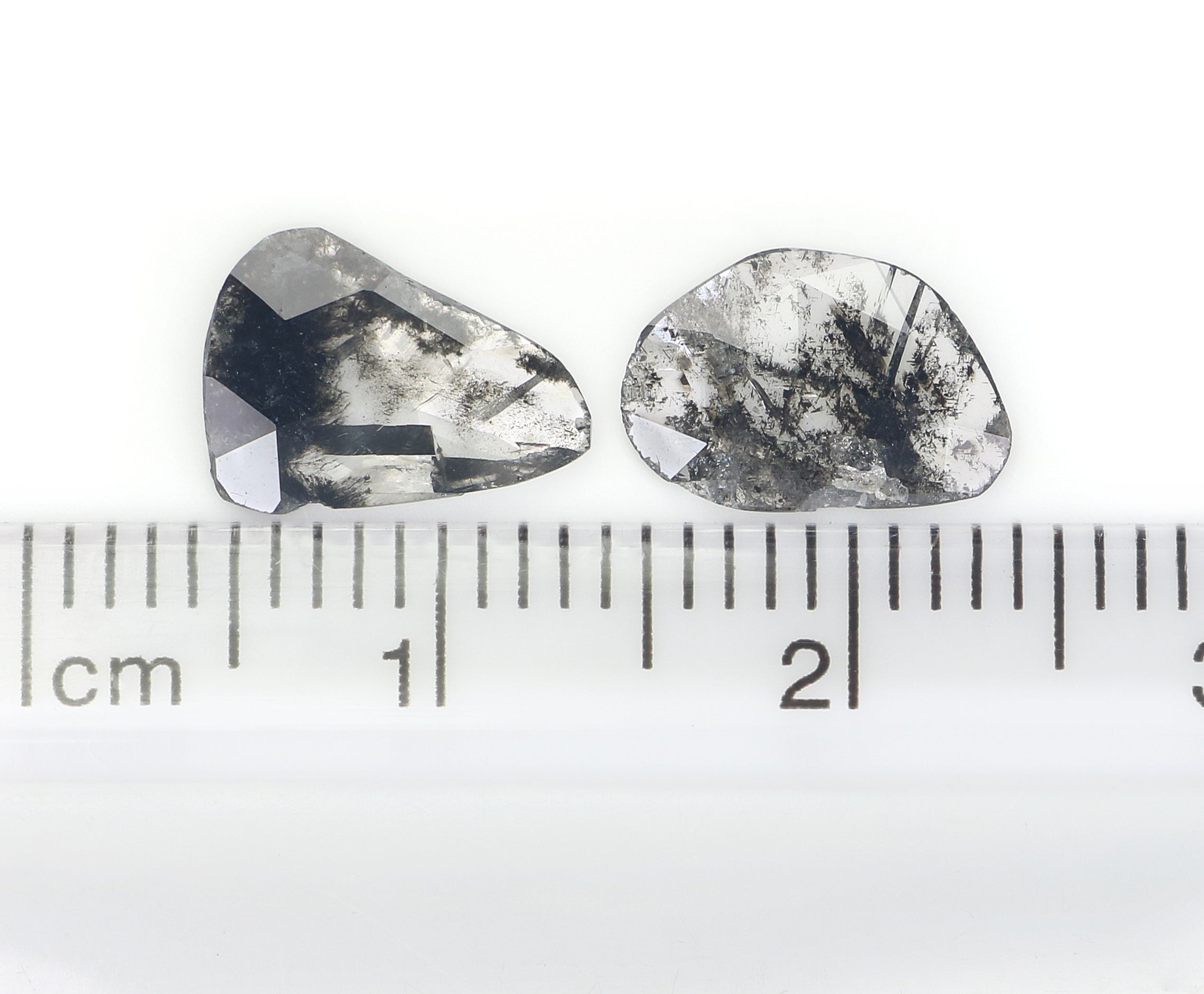 1.14 CT Natural Loose Slice Shape Diamond Salt And Pepper Slice Cut Diamond 9.65 MM Natural Black Grey Diamond Irregular Cut Diamond L3484