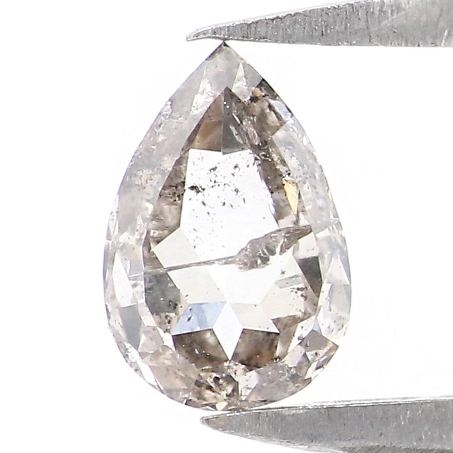 0.53 CT Natural Loose Pear Shape Diamond Salt And Pepper Pear Cut Diamond 6.45 MM Natural Loose Grey Color Pear Rose Cut Diamond NQ2203