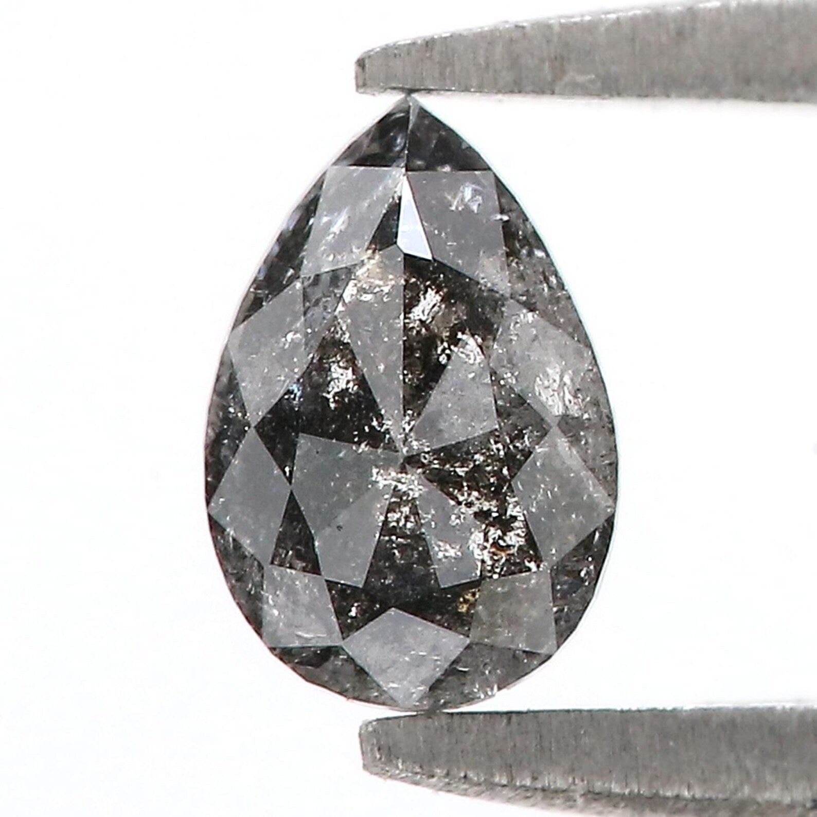 0.48 CT Natural Loose Pear Shape Diamond Black Color Pear Cut Diamond 6.30 MM Natural Loose Diamond Black Color Pear Rose Cut Diamond QN904