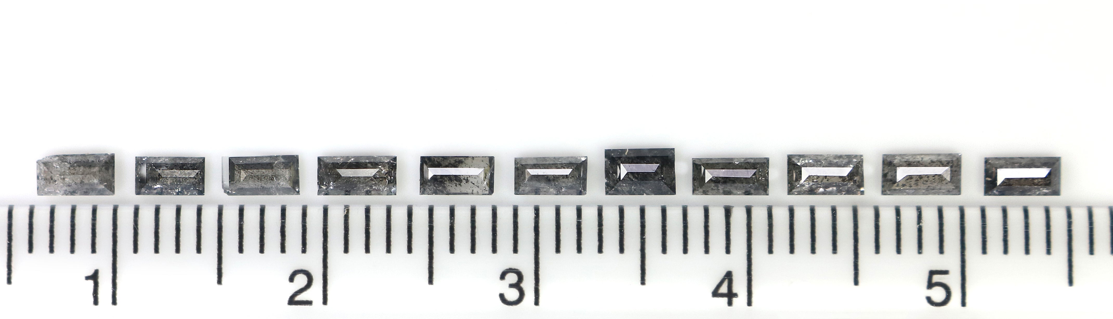 1.00 CT Natural Loose Baguette Cut Diamond Salt And Pepper Baguette Diamond 3.30 MM Natural Black Grey Color Baguette Rose Cut Diamond N1803