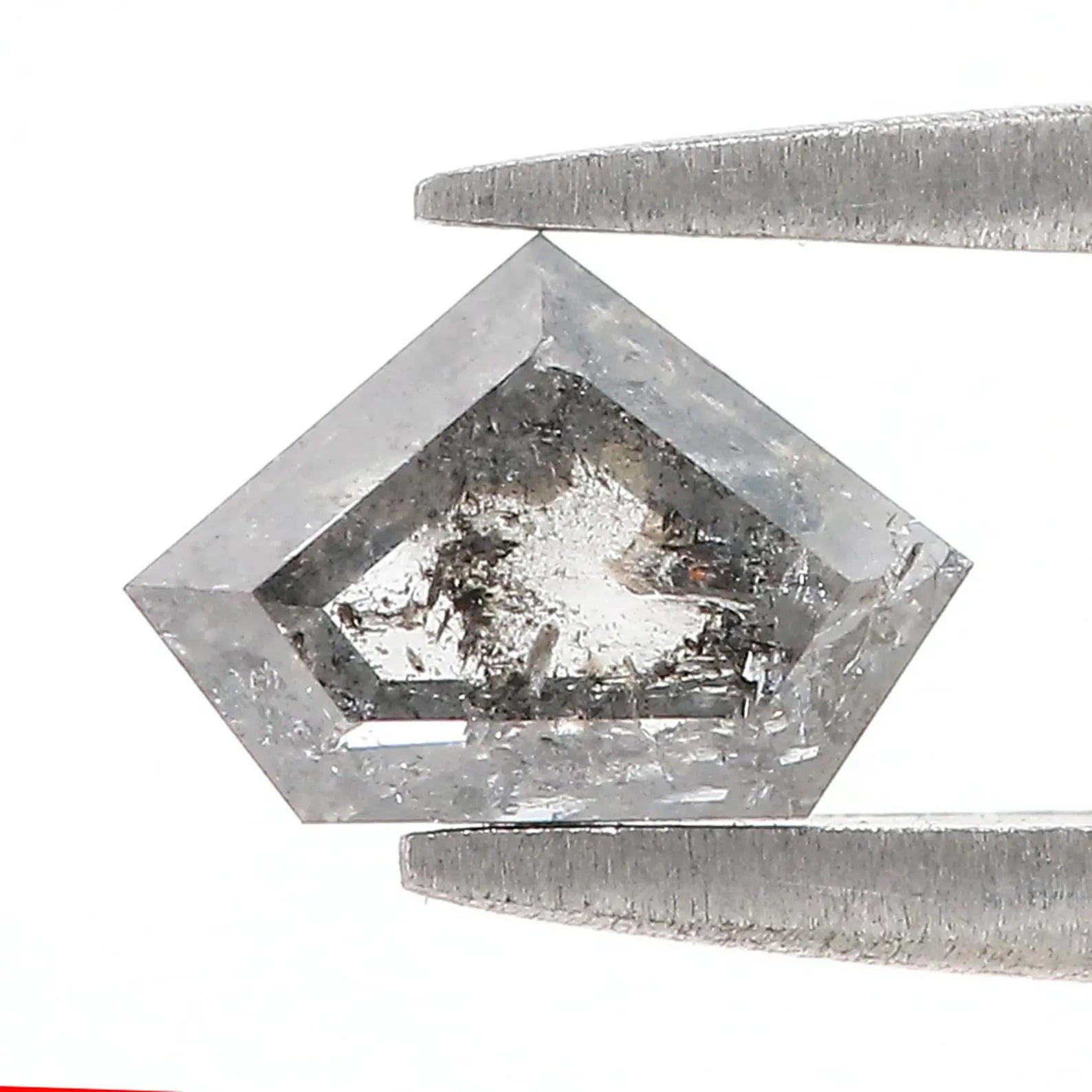 0.86 Ct Natural Loose Shield Cut Diamond Salt And Pepper Shield Diamond 5.35 MM Natural Diamond Black Color Shield Rose Cut Diamond QN909