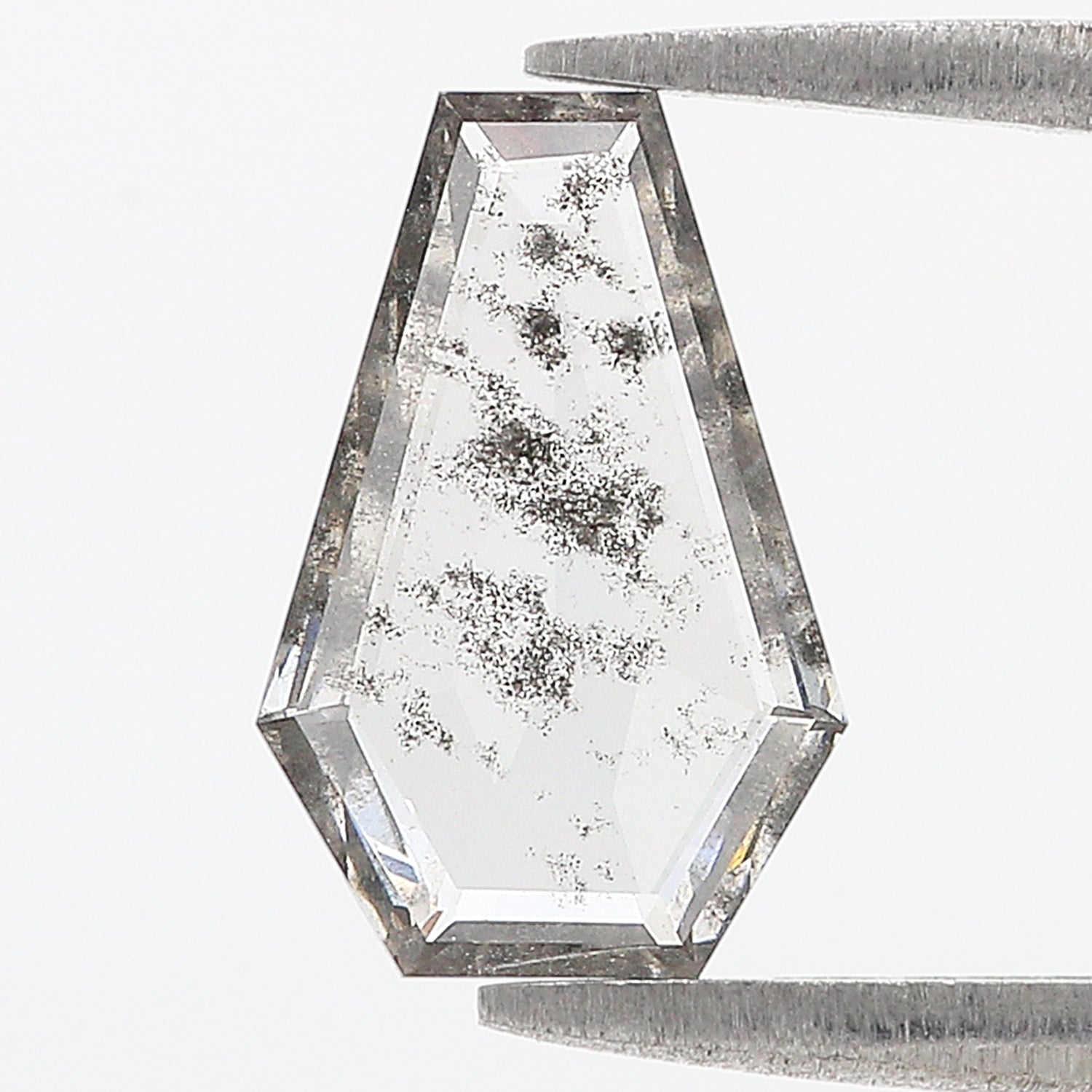 1.31 CT Coffin Rose Cut Salt And Pepper Lab Grown 11.70 MM Loose Diamond CVD Fancy Black Grey Color Lab Created Antique Cut Diamonds N2639