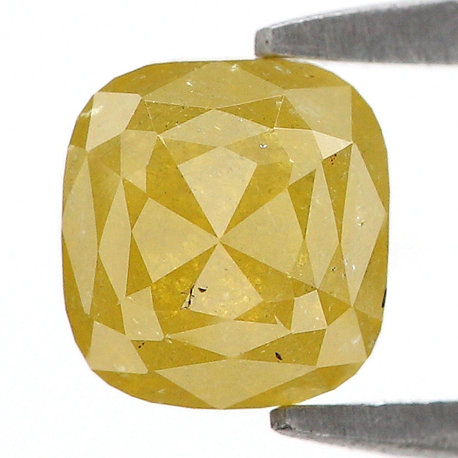 1.35 CT Natural Loose Cushion Shape Diamond Yellow Color Cushion Cut Diamond 5.95 MM Natural Yellow Color Cushion Rose Cut Diamond LQ2146