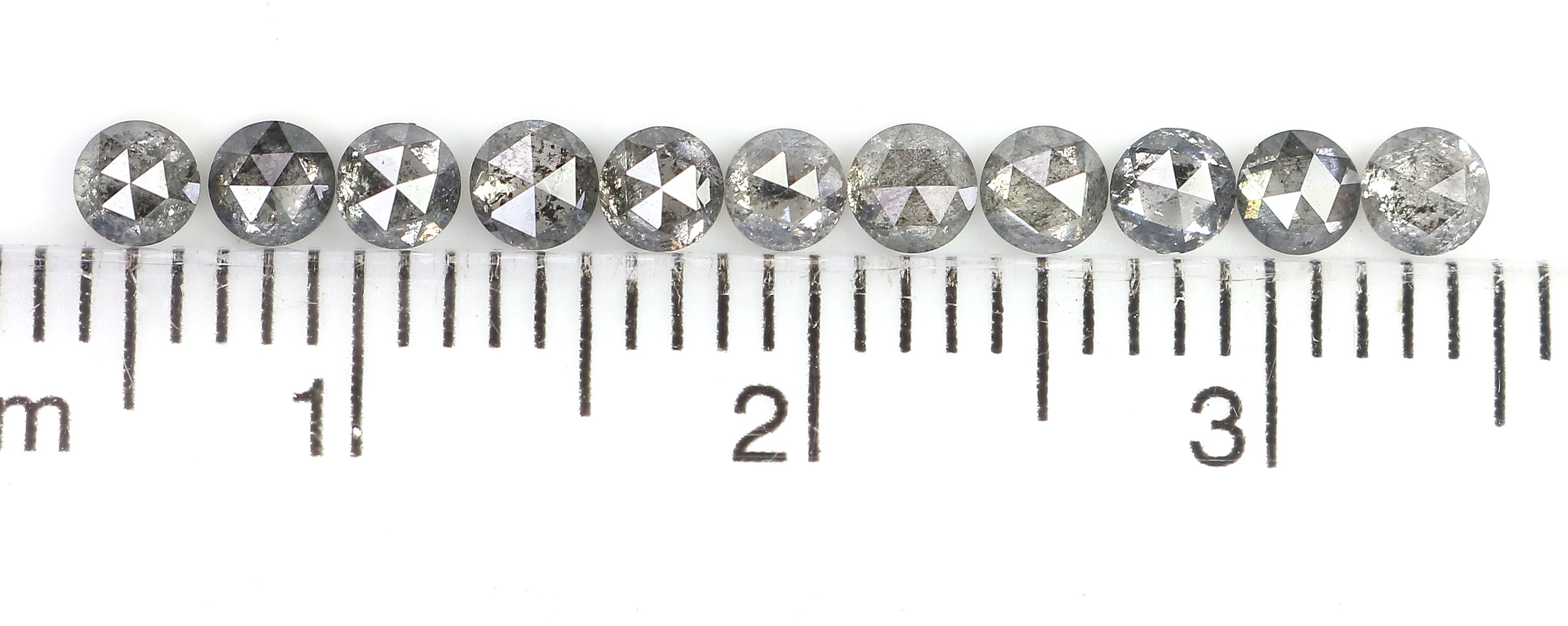 1.26 Ct Natural Loose Round Rose Cut Diamond Salt And Pepper Round Shape Diamond 2.70 MM Natural Black Grey Round Rose Cut Diamond LQ2775