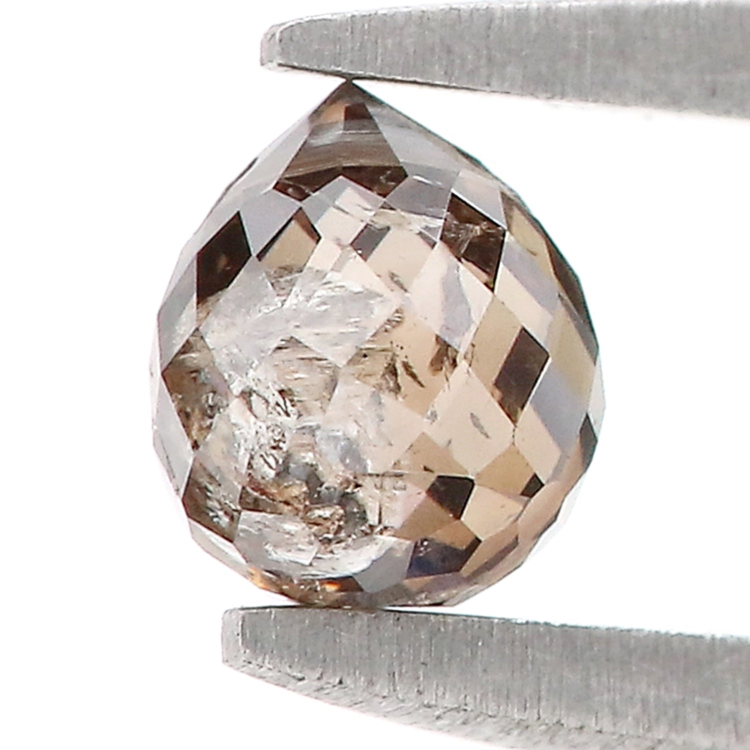 0.59 Ct Natural Loose Briolette Shape Diamond Brown Color Drop Diamond 4.60 MM Natural Loose Brown Color Briolette Rose Cut Diamond LQ131
