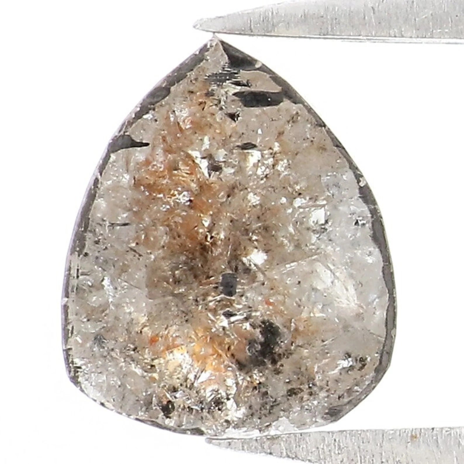 1.14 CT Natural Loose Pear Shape Diamond Grey Color Pear Cut Diamond 7.30 MM Natural Loose Diamond Grey Color Pear Rose Cut Diamond NQ8435