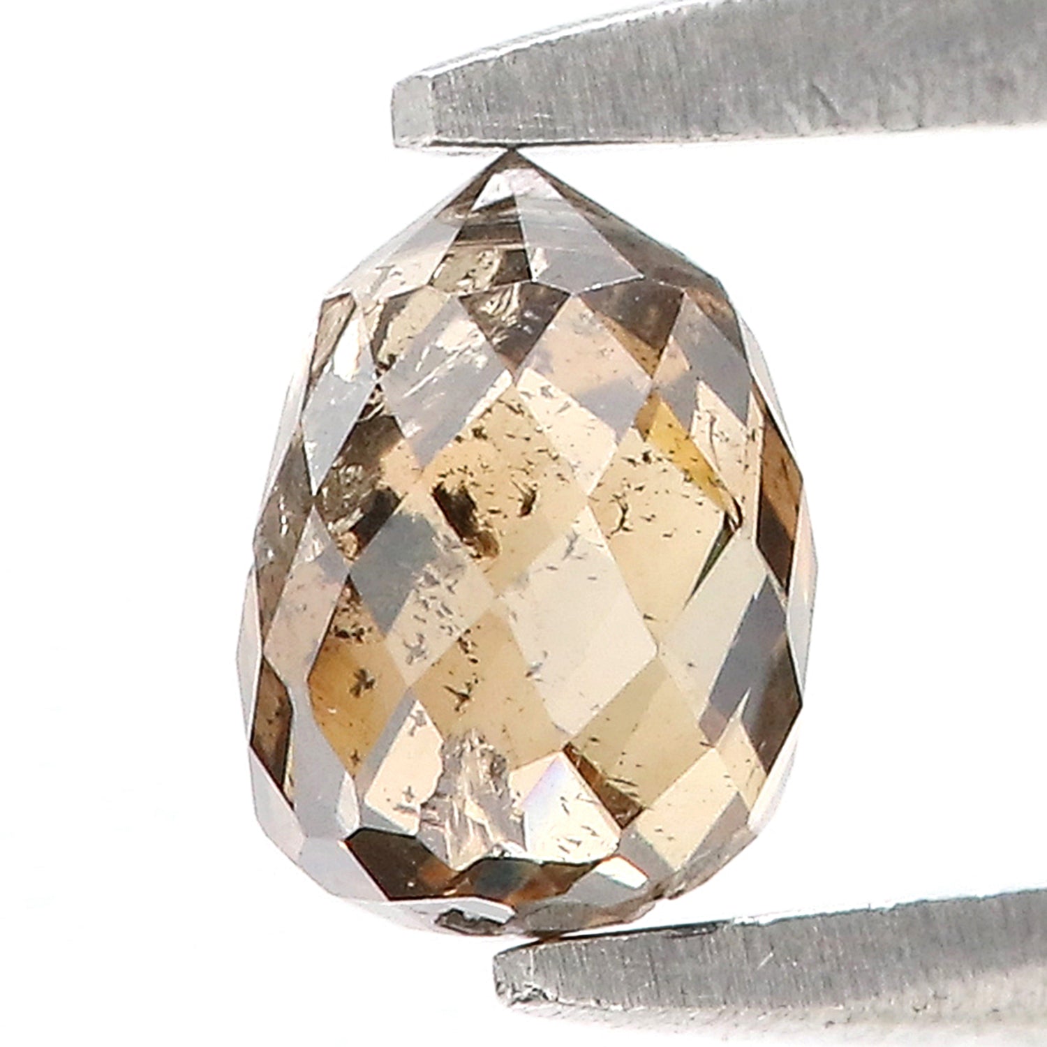 0.70 Ct Natural Loose Briolette Shape Diamond Brown Color Drop Diamond 5.25 MM Natural Loose Brown Color Briolette Rose Cut Diamond LQ9823